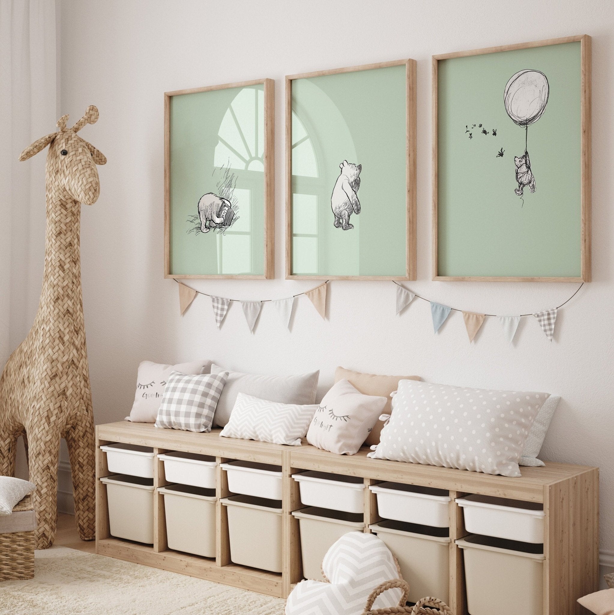 Winnie The Pooh Set Of 3 Vintage Nursery Prints - Version 2 - Magic Posters