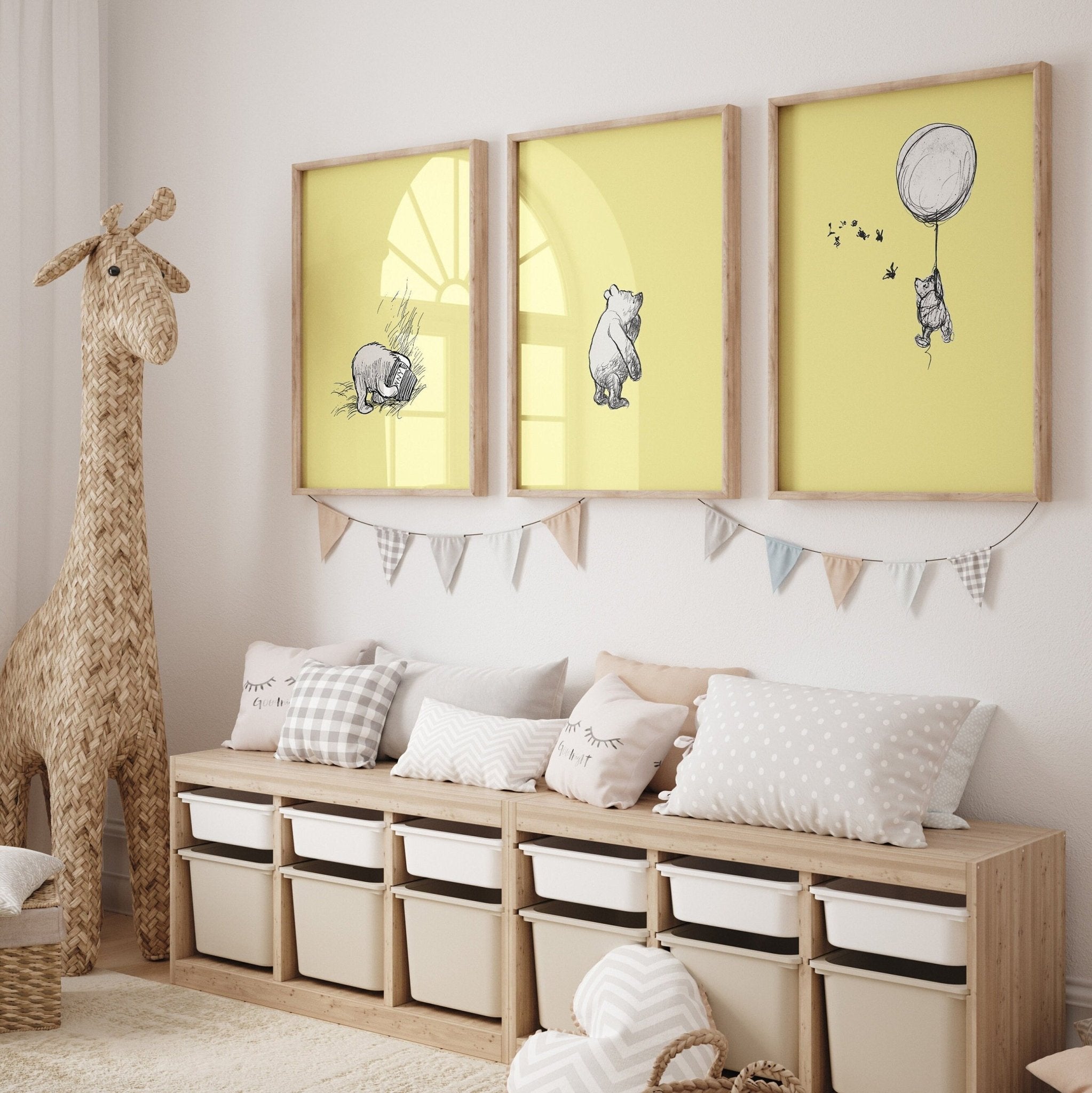 Winnie The Pooh Set Of 3 Vintage Nursery Prints - Version 2 - Magic Posters