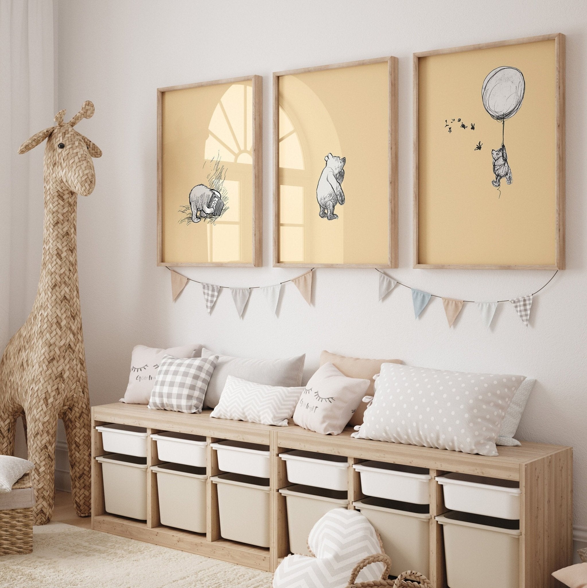 Winnie The Pooh Set Of 3 Vintage Nursery Prints - Version 2 - Magic Posters