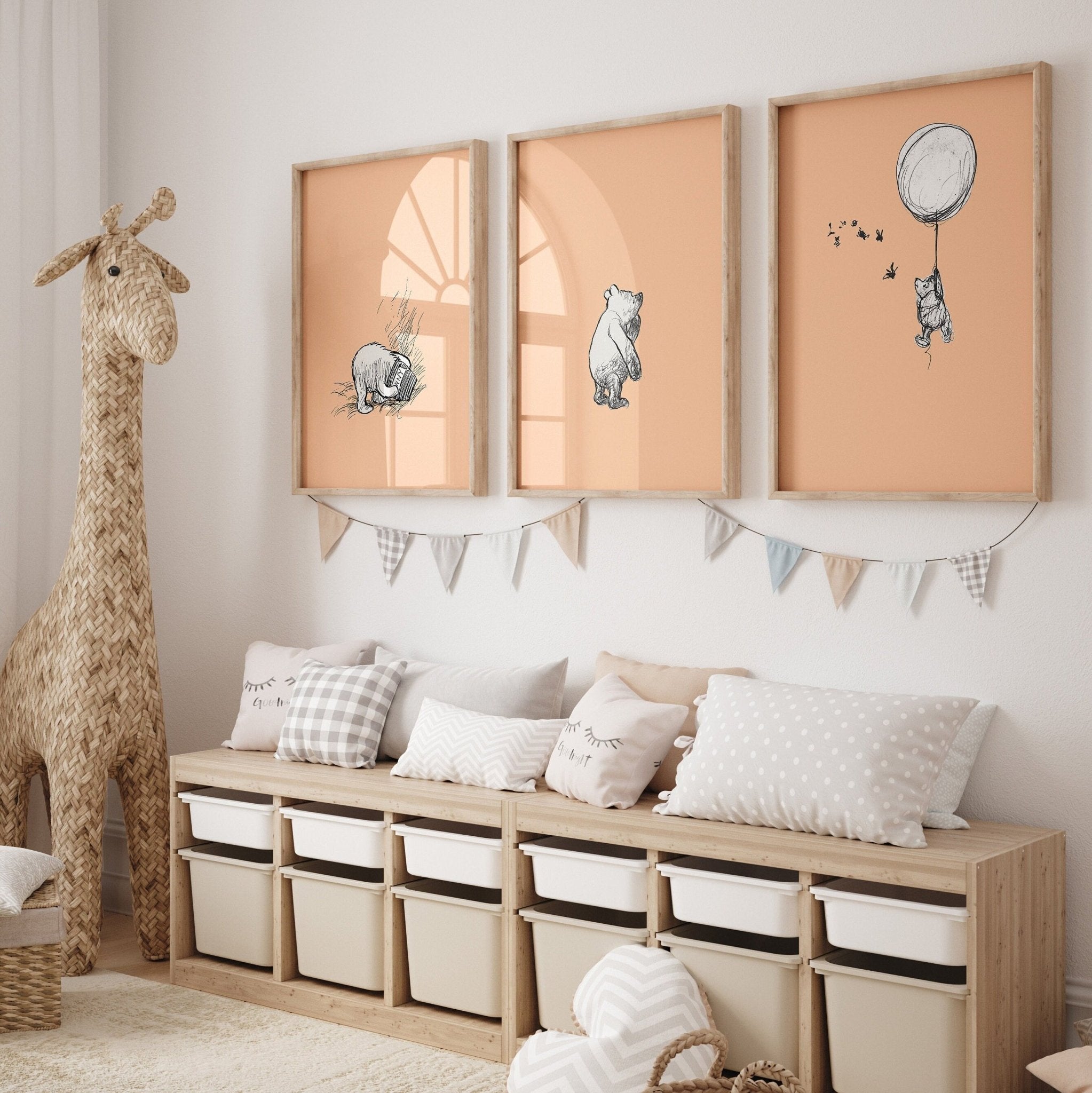 Winnie The Pooh Set Of 3 Vintage Nursery Prints - Version 2 - Magic Posters