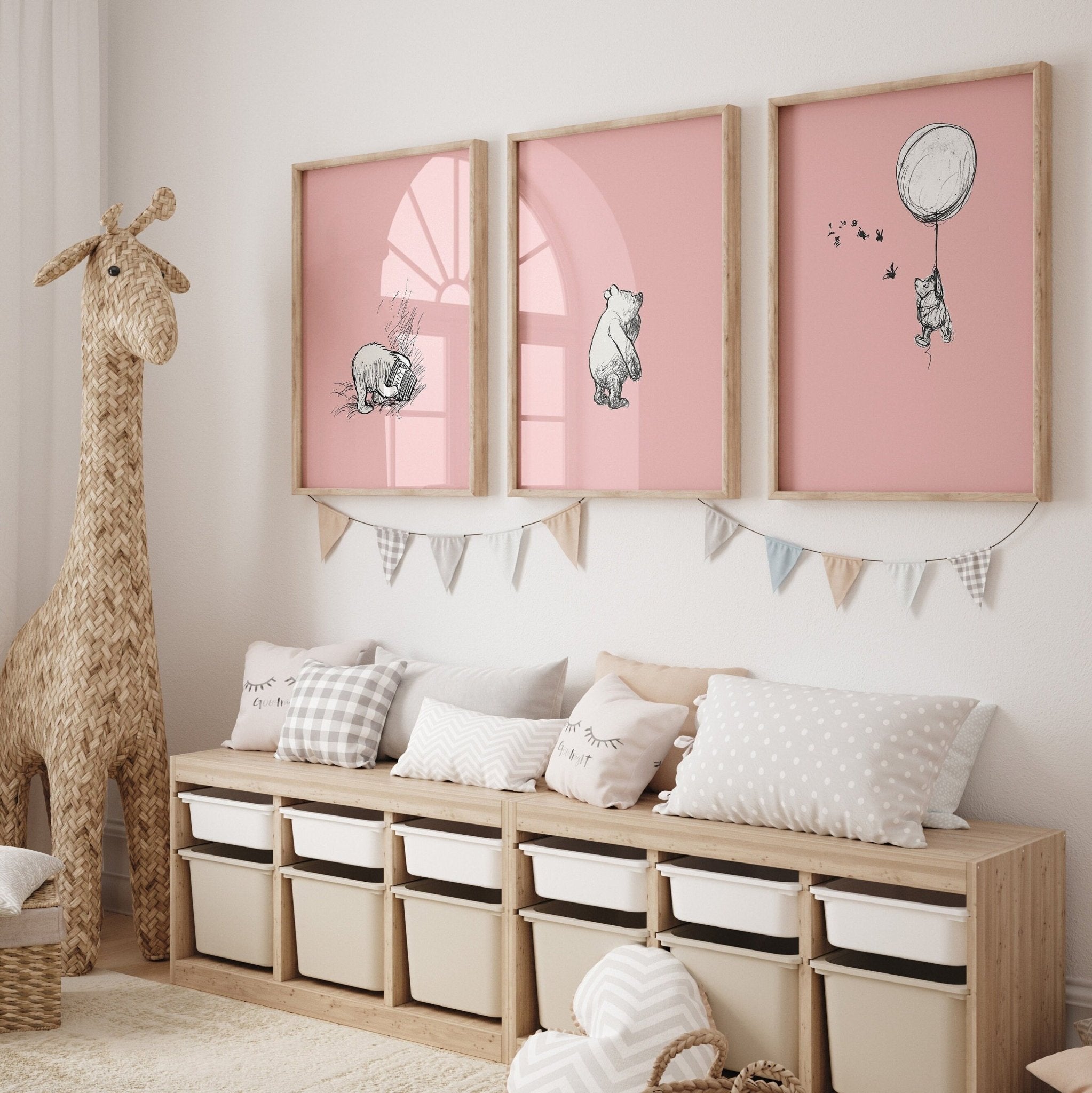 Winnie The Pooh Set Of 3 Vintage Nursery Prints - Version 2 - Magic Posters