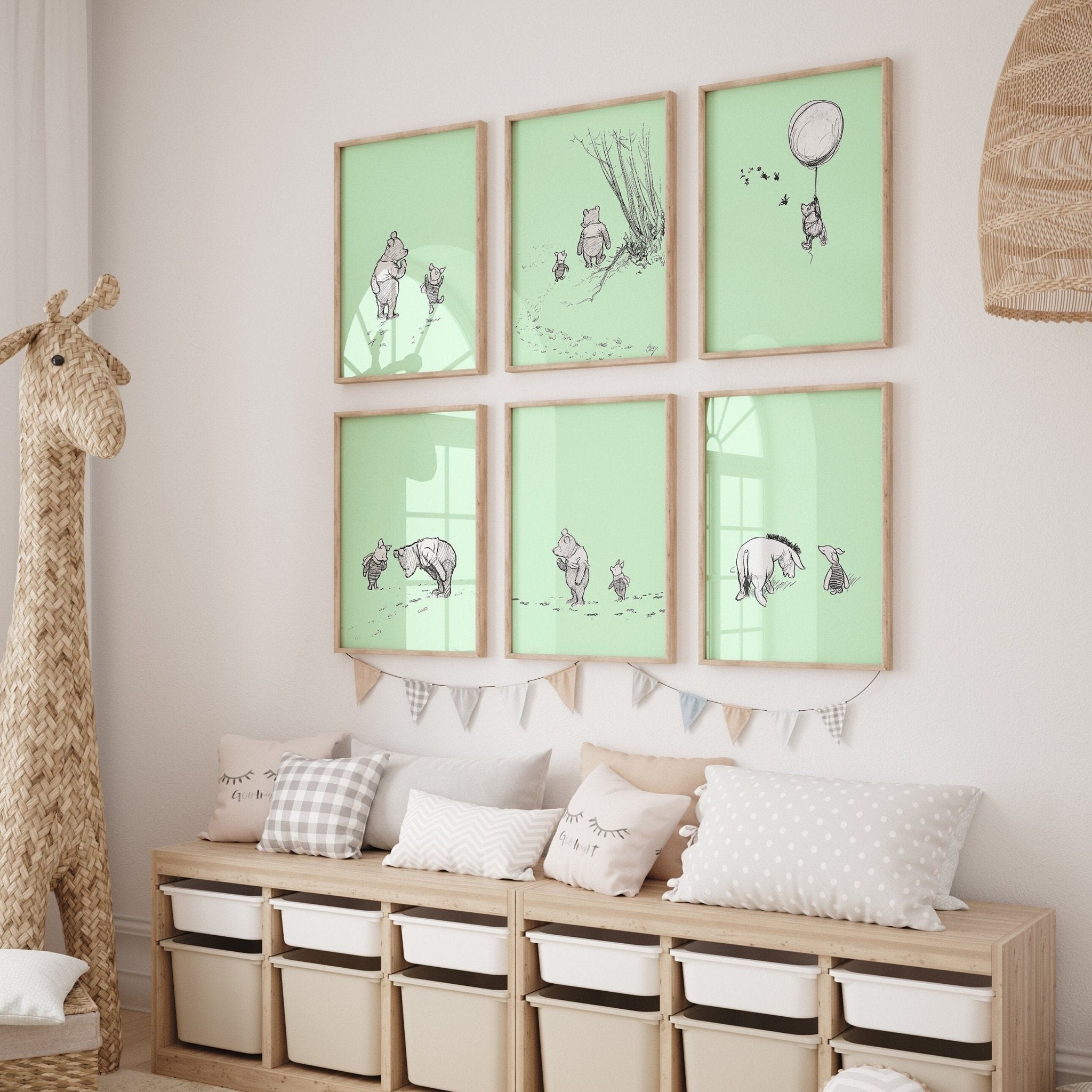 Winnie The Pooh Set Of 6 Vintage Nursery Prints - Magic Posters