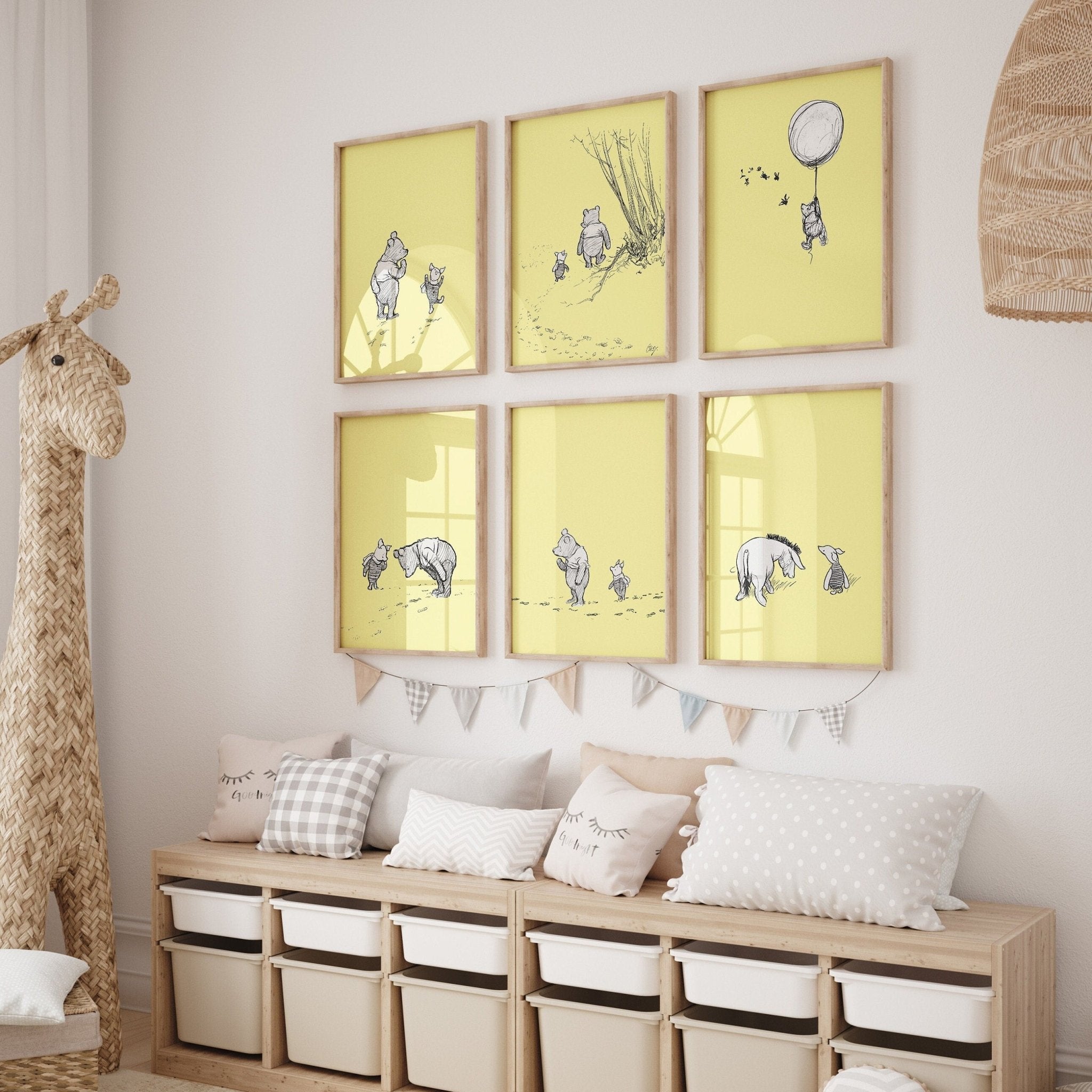 Winnie The Pooh Set Of 6 Vintage Nursery Prints - Magic Posters