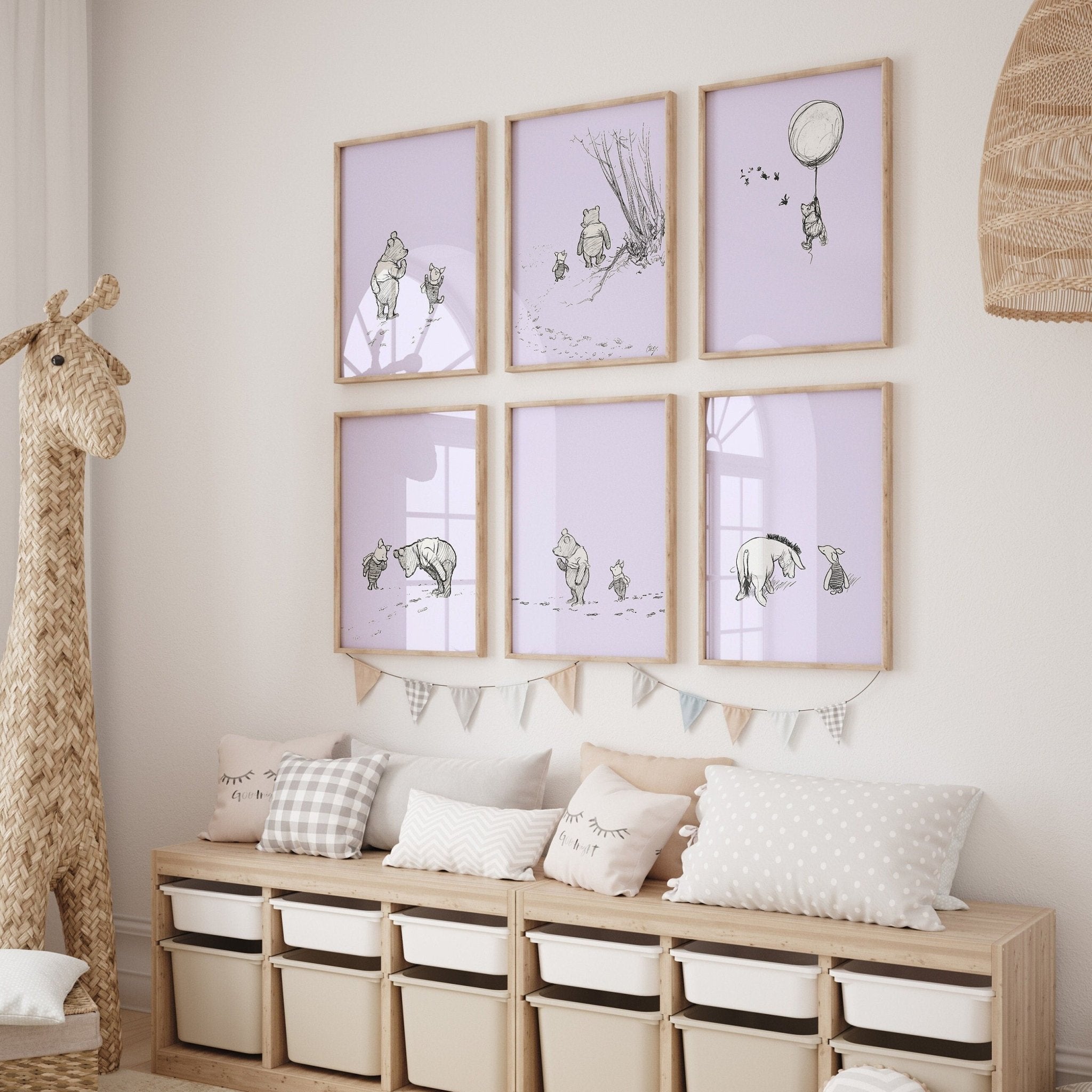 Winnie The Pooh Set Of 6 Vintage Nursery Prints - Magic Posters