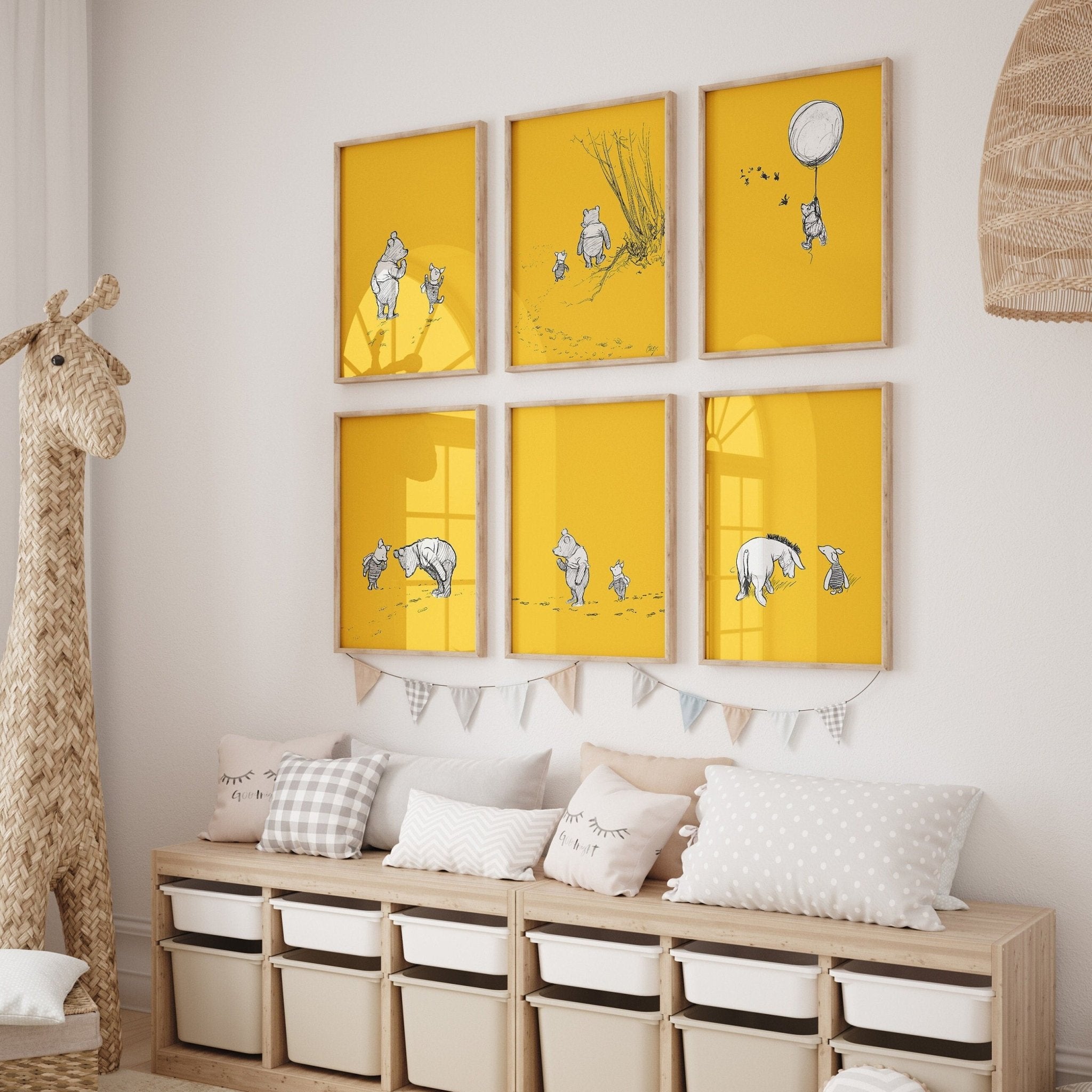 Winnie The Pooh Set Of 6 Vintage Nursery Prints - Magic Posters