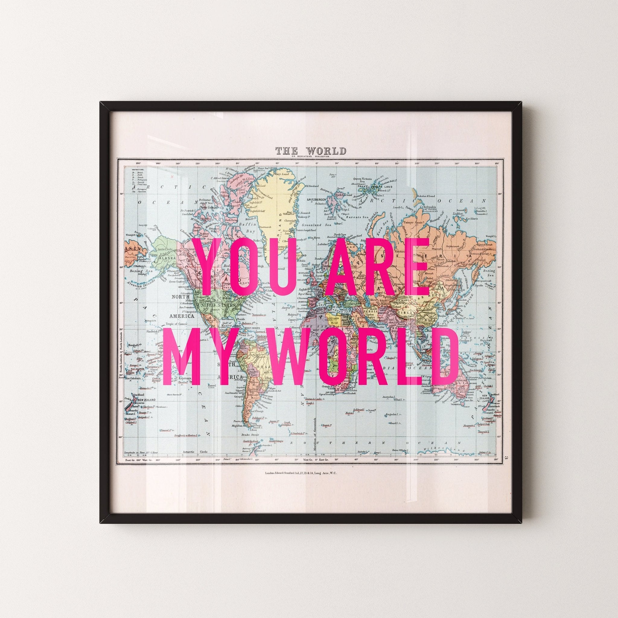 World Retro Pop Art Map Print - Magic Posters