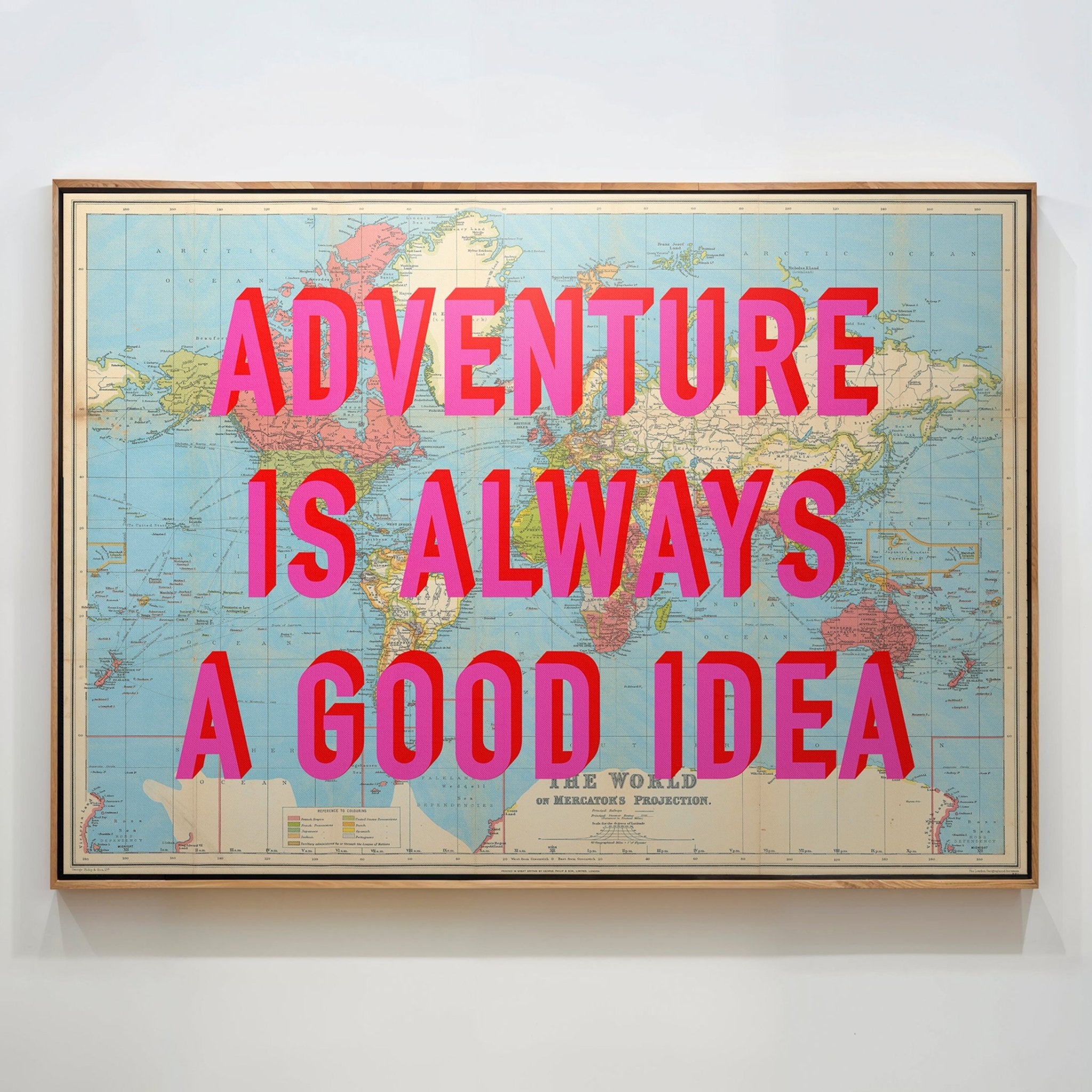 World Retro Pop Art Map Print - Magic Posters