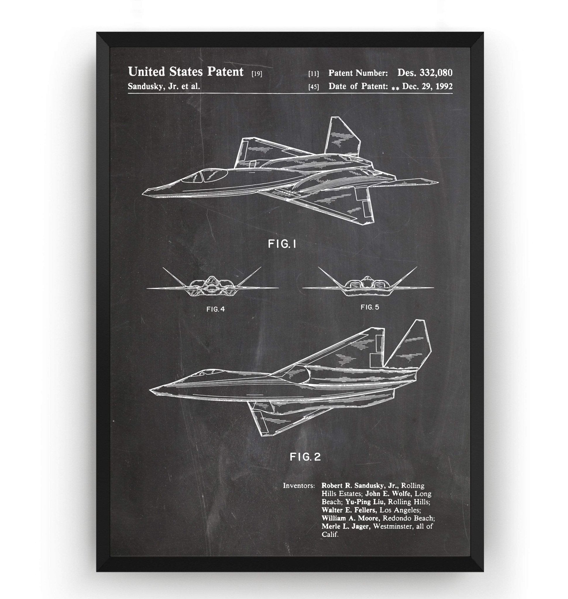YF-23 Stealth Fighter Jet Patent Print - Magic Posters