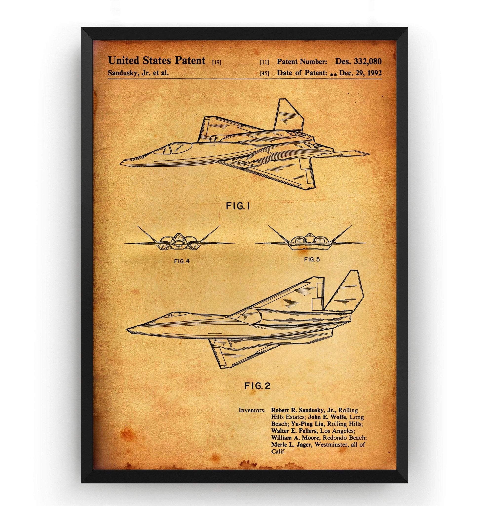 YF-23 Stealth Fighter Jet Patent Print - Magic Posters