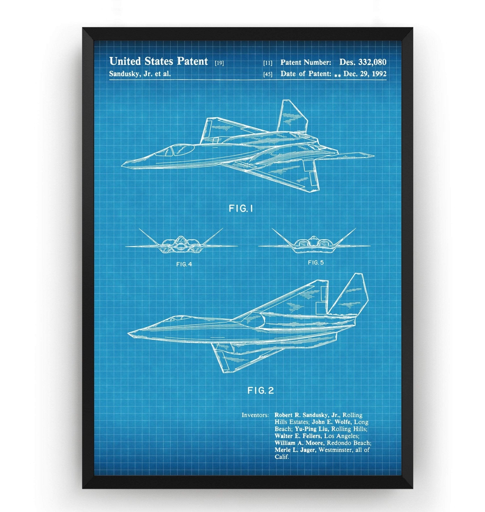 YF-23 Stealth Fighter Jet Patent Print - Magic Posters
