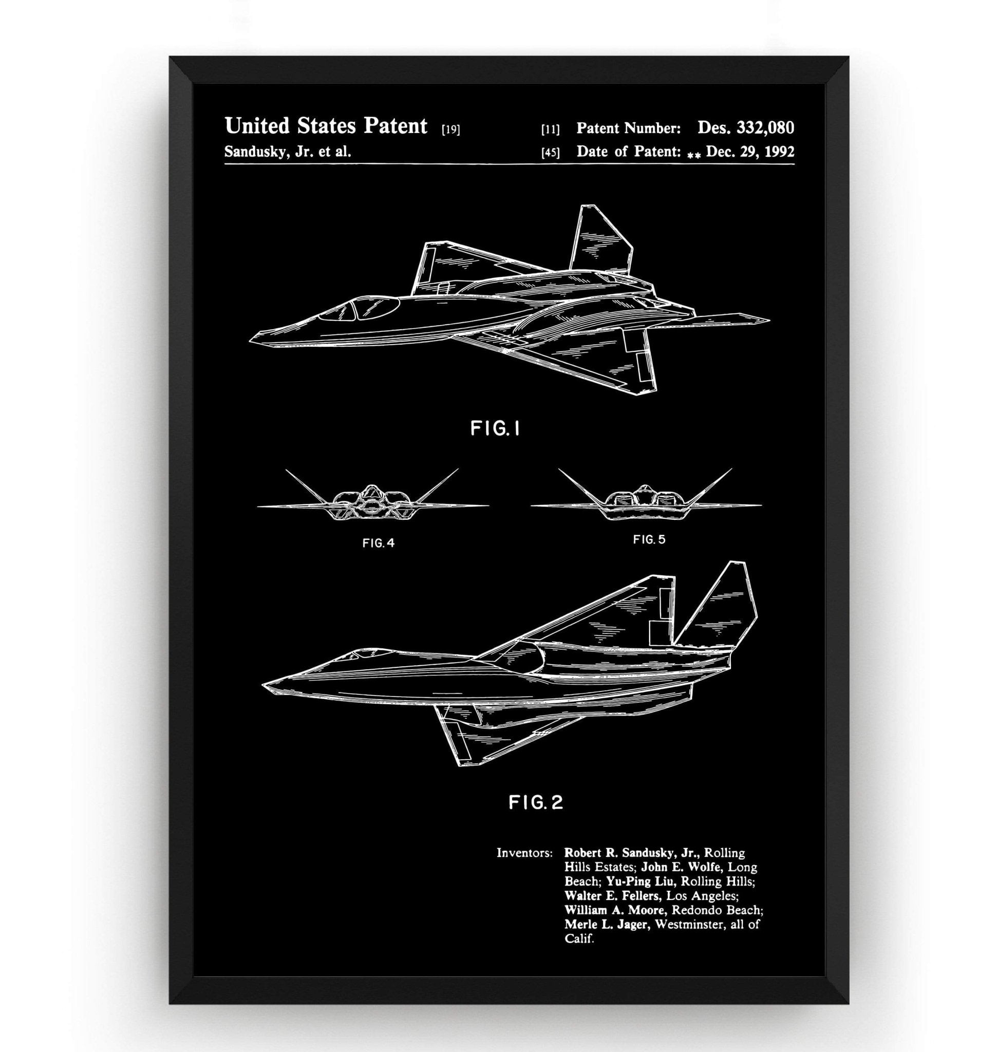 YF-23 Stealth Fighter Jet Patent Print - Magic Posters
