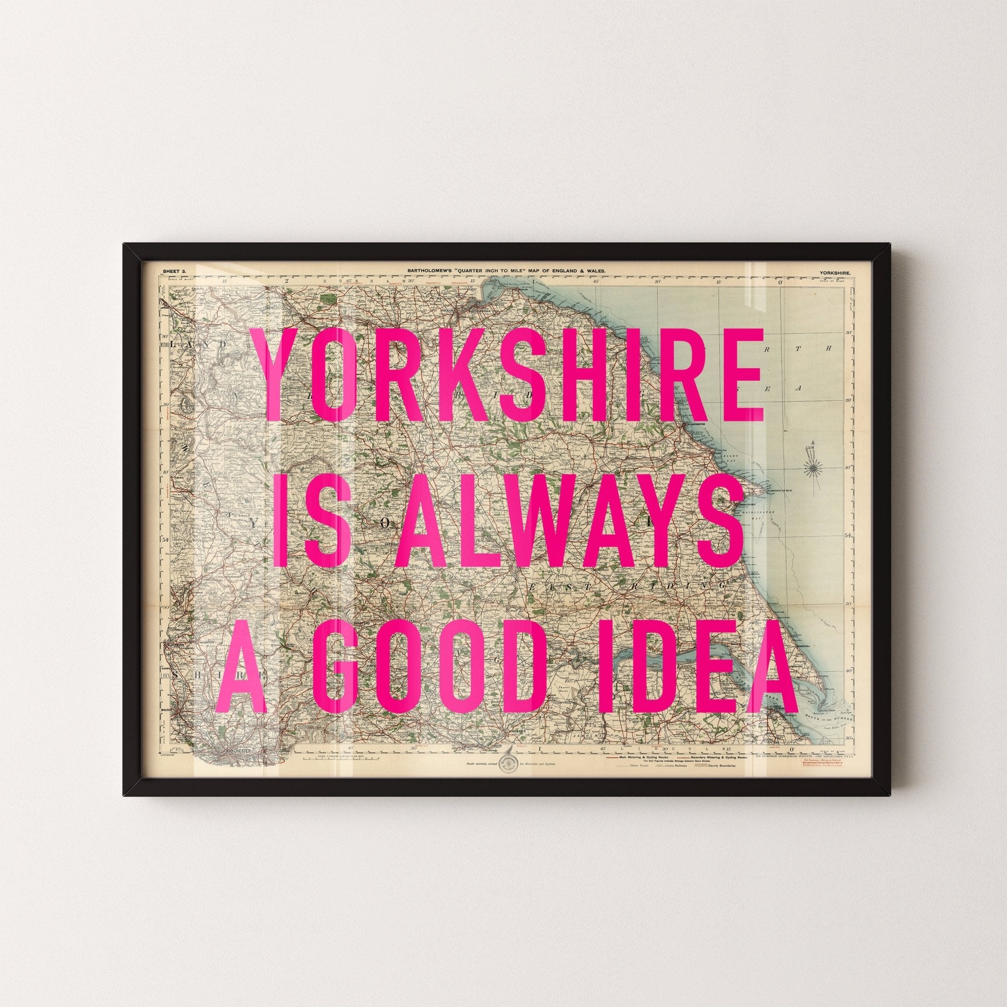 Yorkshire Retro Pop Art Map Print - Magic Posters