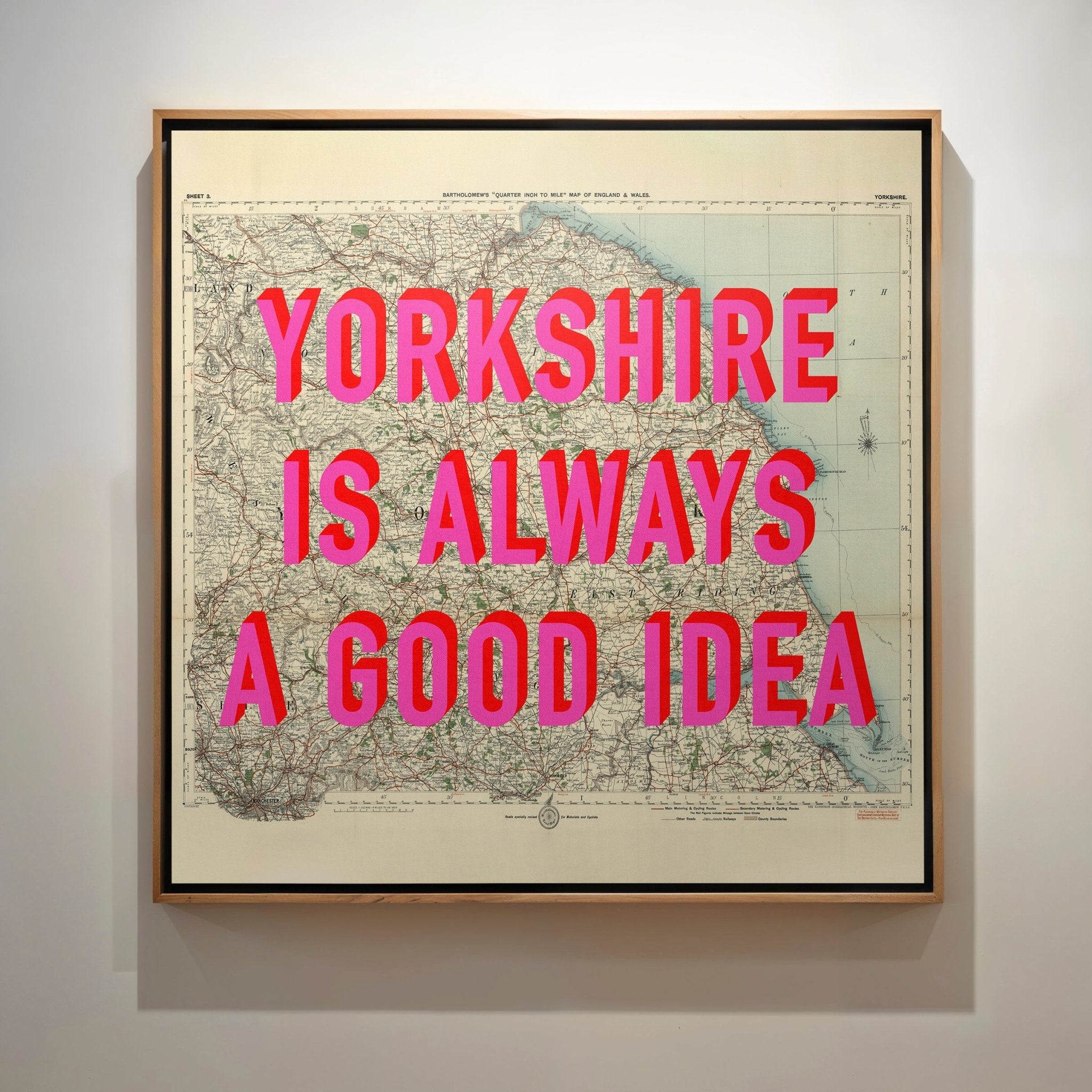 Yorkshire Retro Pop Art Map Print (Square) - Magic Posters