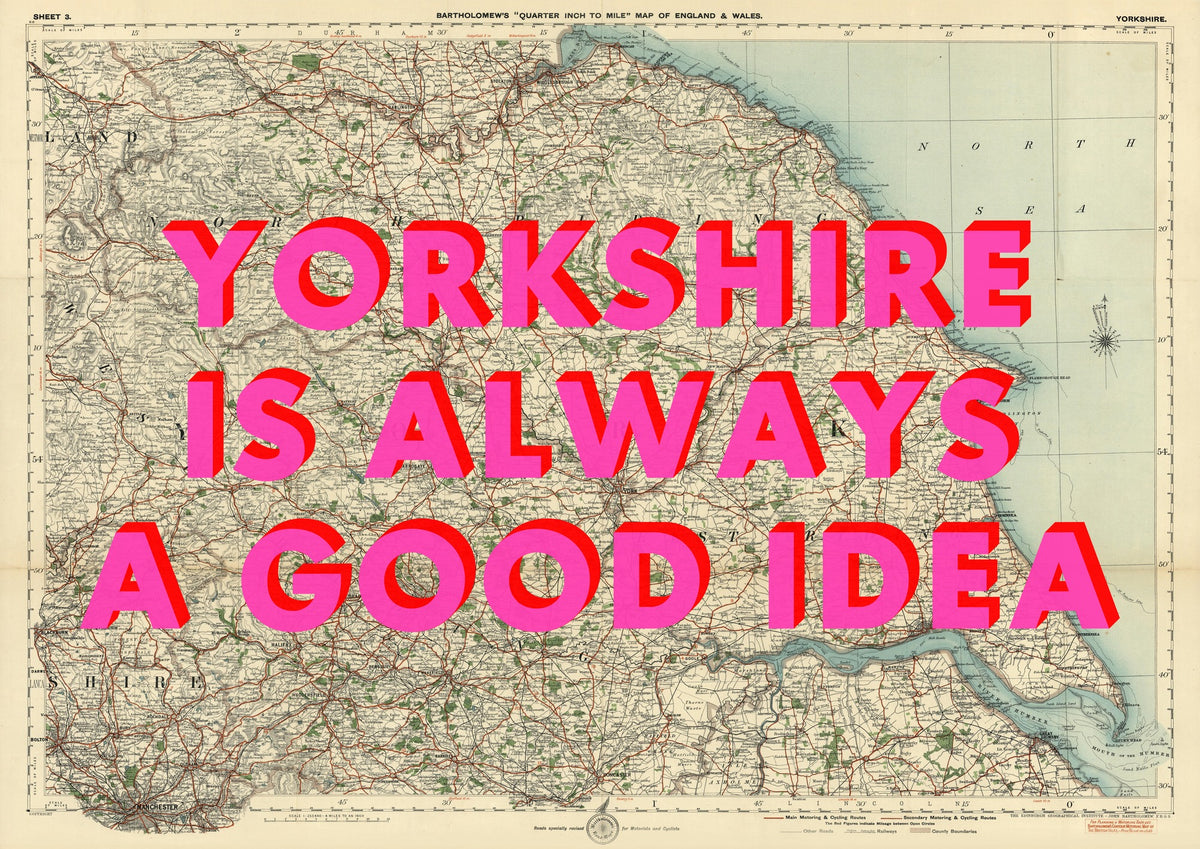 Yorkshire Retro Pop Art Map Print