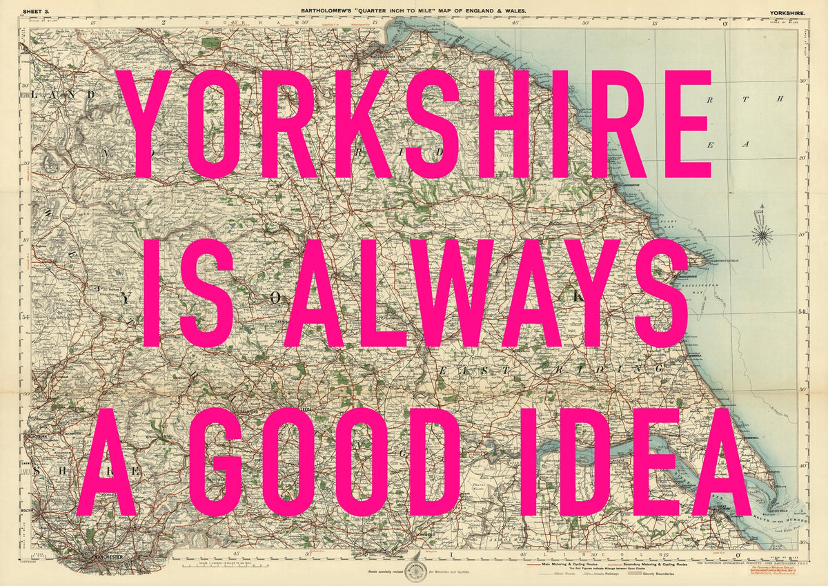Yorkshire Retro Pop Art Map Print