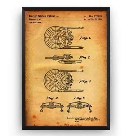 Star Trek USS Reliant 1984 Patent Print - Magic Posters