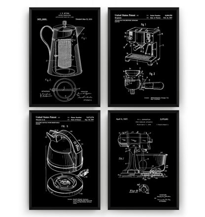 Kitchen Appliance Set Of 4 Patent Prints - Magic Posters