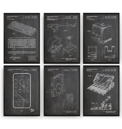 Steve Jobs Invention Set Of 6 Patent Prints - Magic Posters