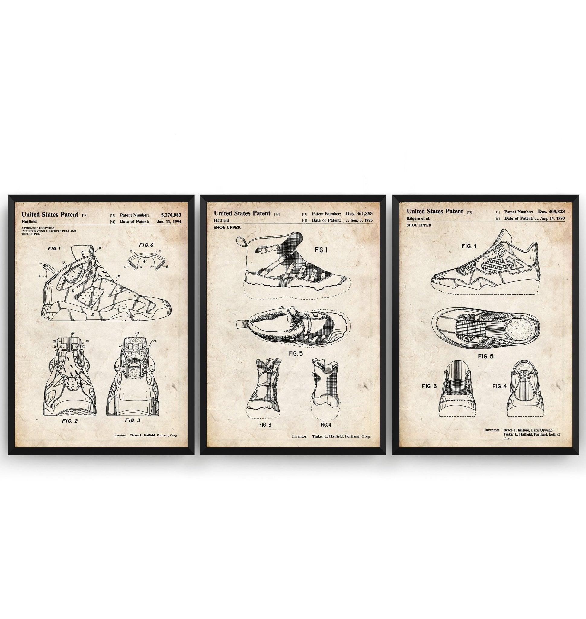 Air Jordan Set Of 3 Patent Prints - Magic Posters