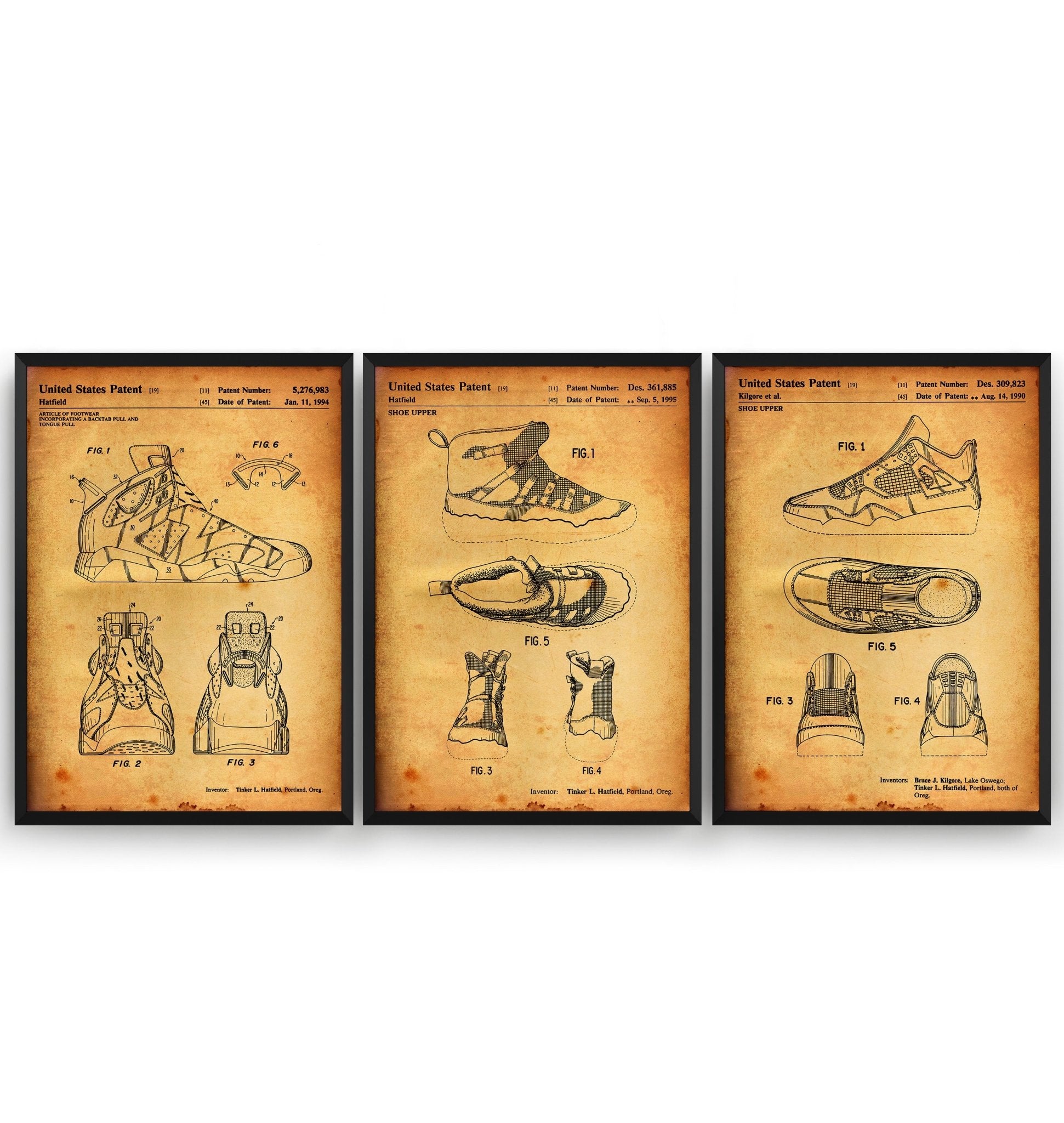Air Jordan Set Of 3 Patent Prints - Magic Posters