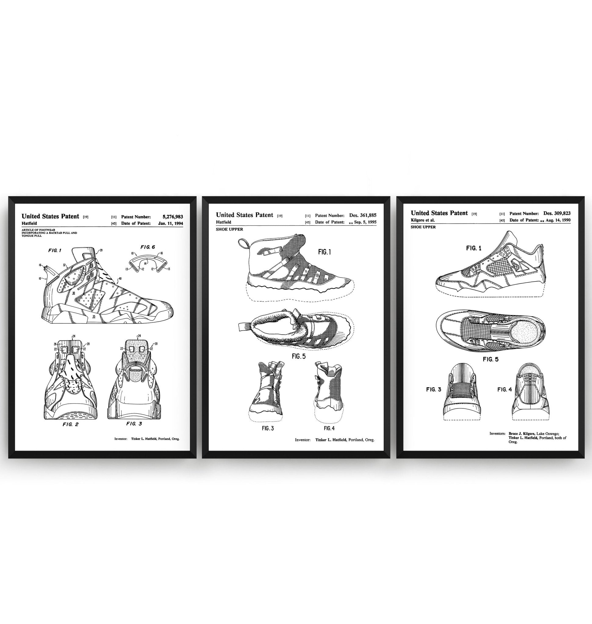 Air Jordan Set Of 3 Patent Prints - Magic Posters