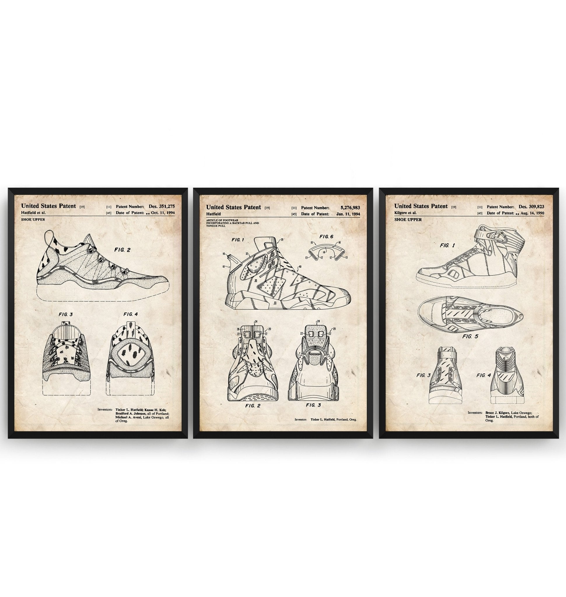 Air Jordan Set Of 3 Patent Prints - V2 - Magic Posters