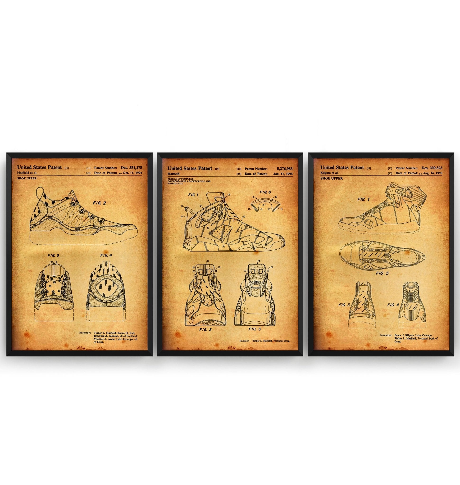 Air Jordan Set Of 3 Patent Prints - V2 - Magic Posters