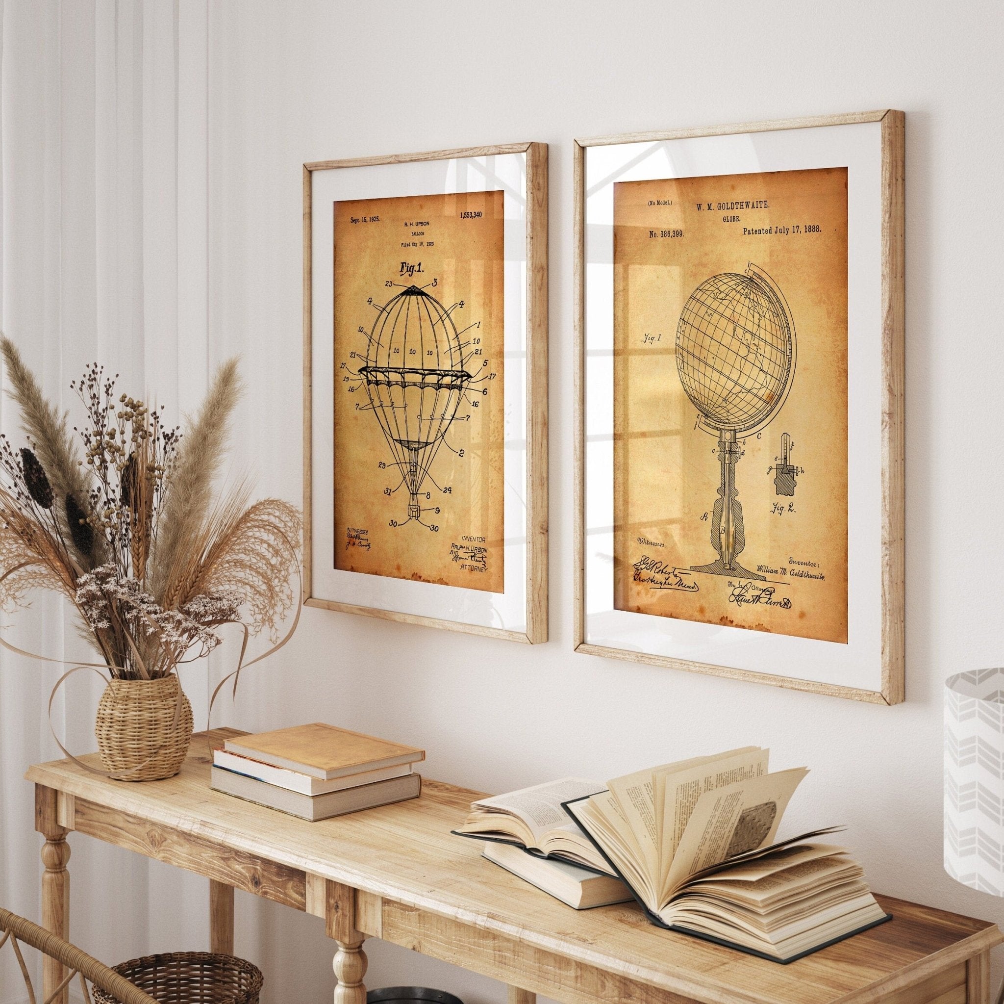 Air Travel Set Of 2 Patent Prints - Magic Posters