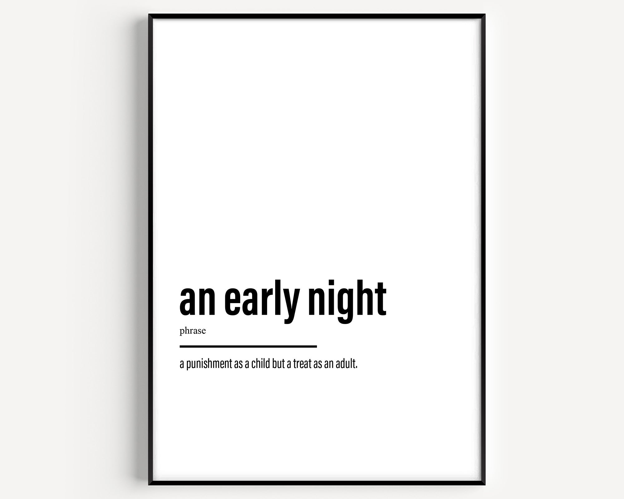 An Early Night Definition Print - Magic Posters