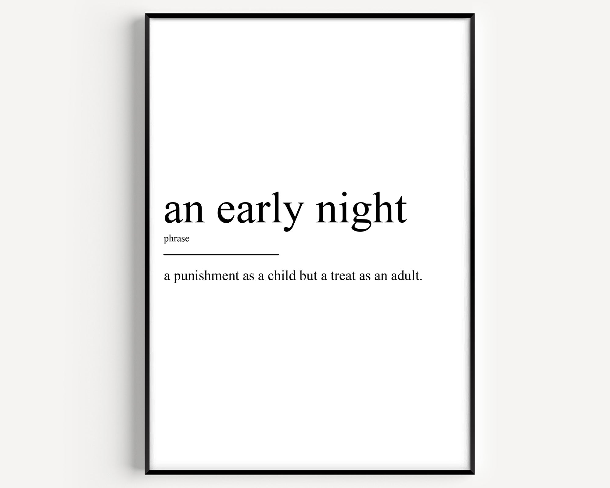 An Early Night Definition Print - Magic Posters