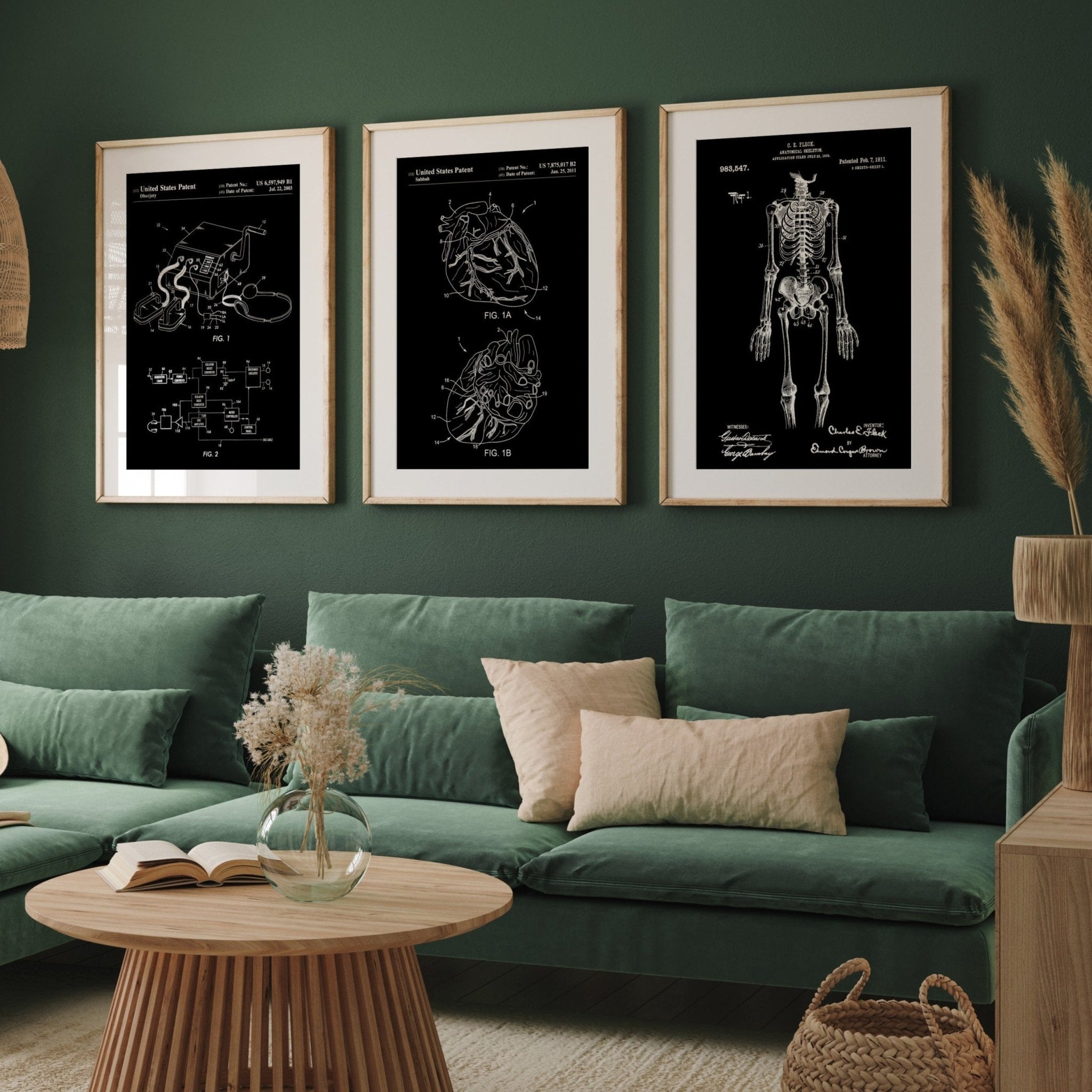 Anatomical Set Of 3 Patent Prints - Magic Posters