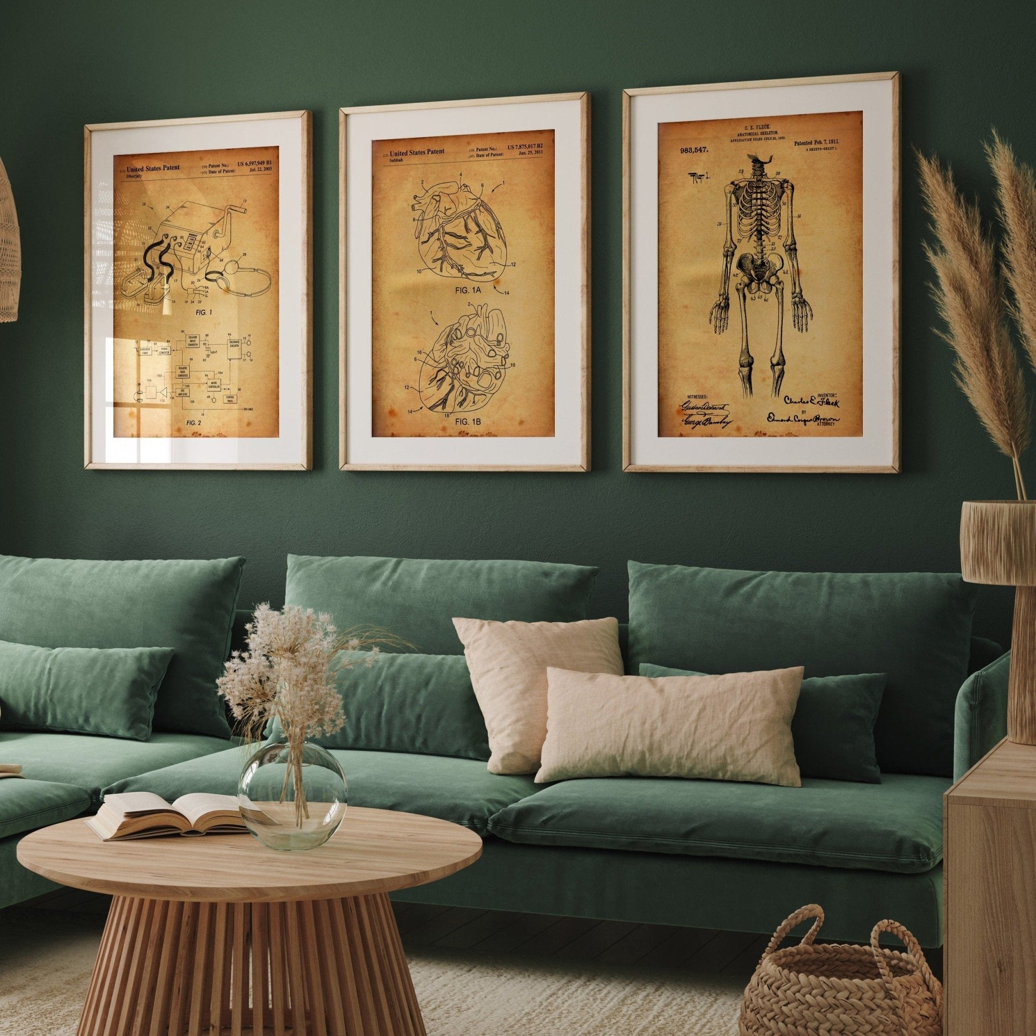 Anatomical Set Of 3 Patent Prints - Magic Posters