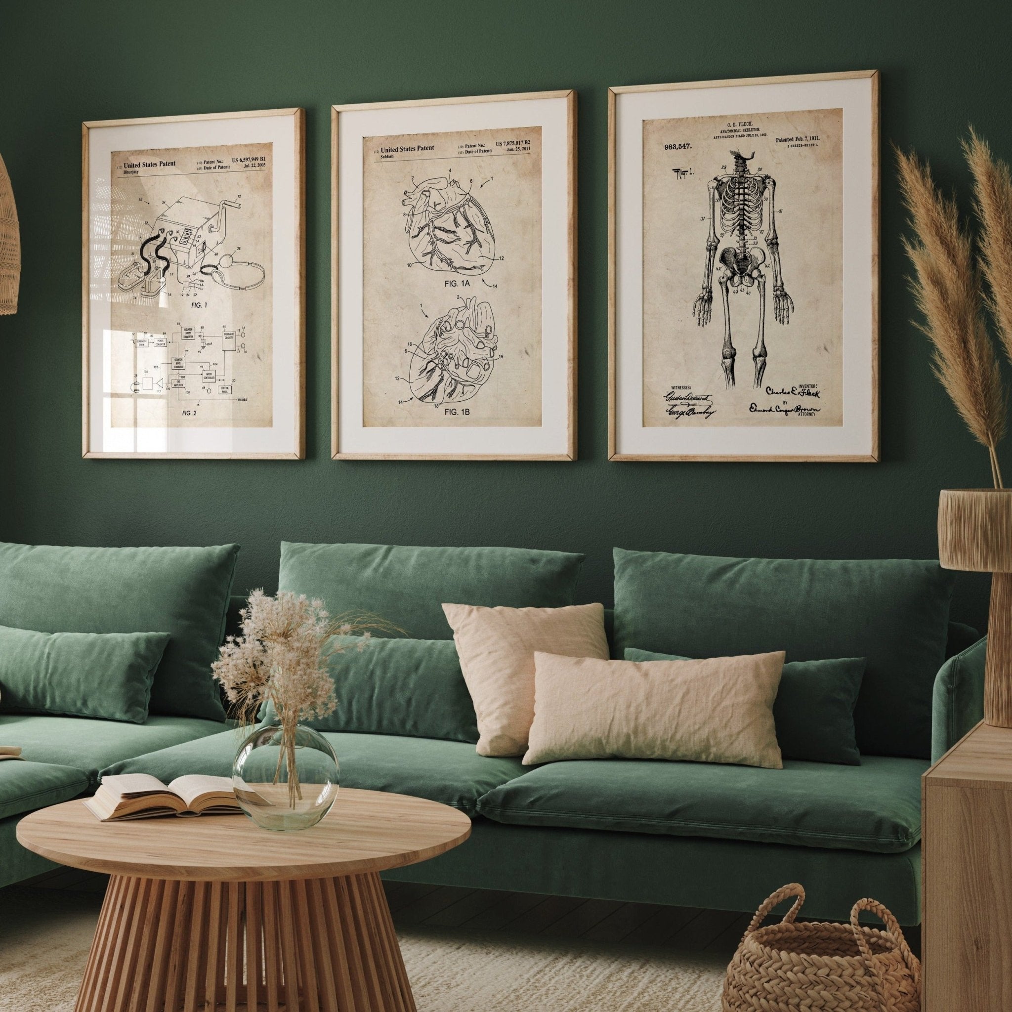 Anatomical Set Of 3 Patent Prints - Magic Posters