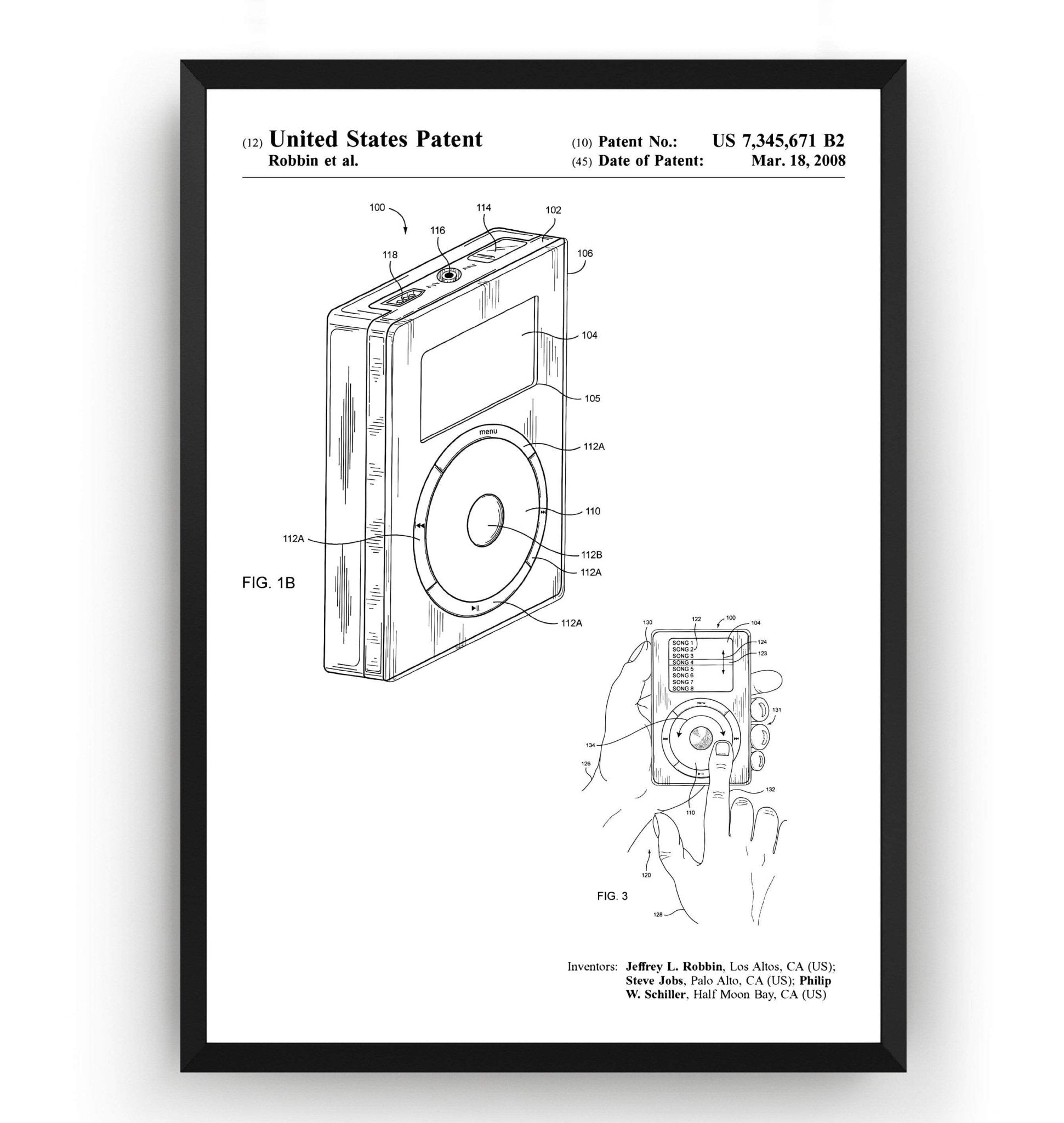APPLE IPOD 2008 Patent Print - Magic Posters