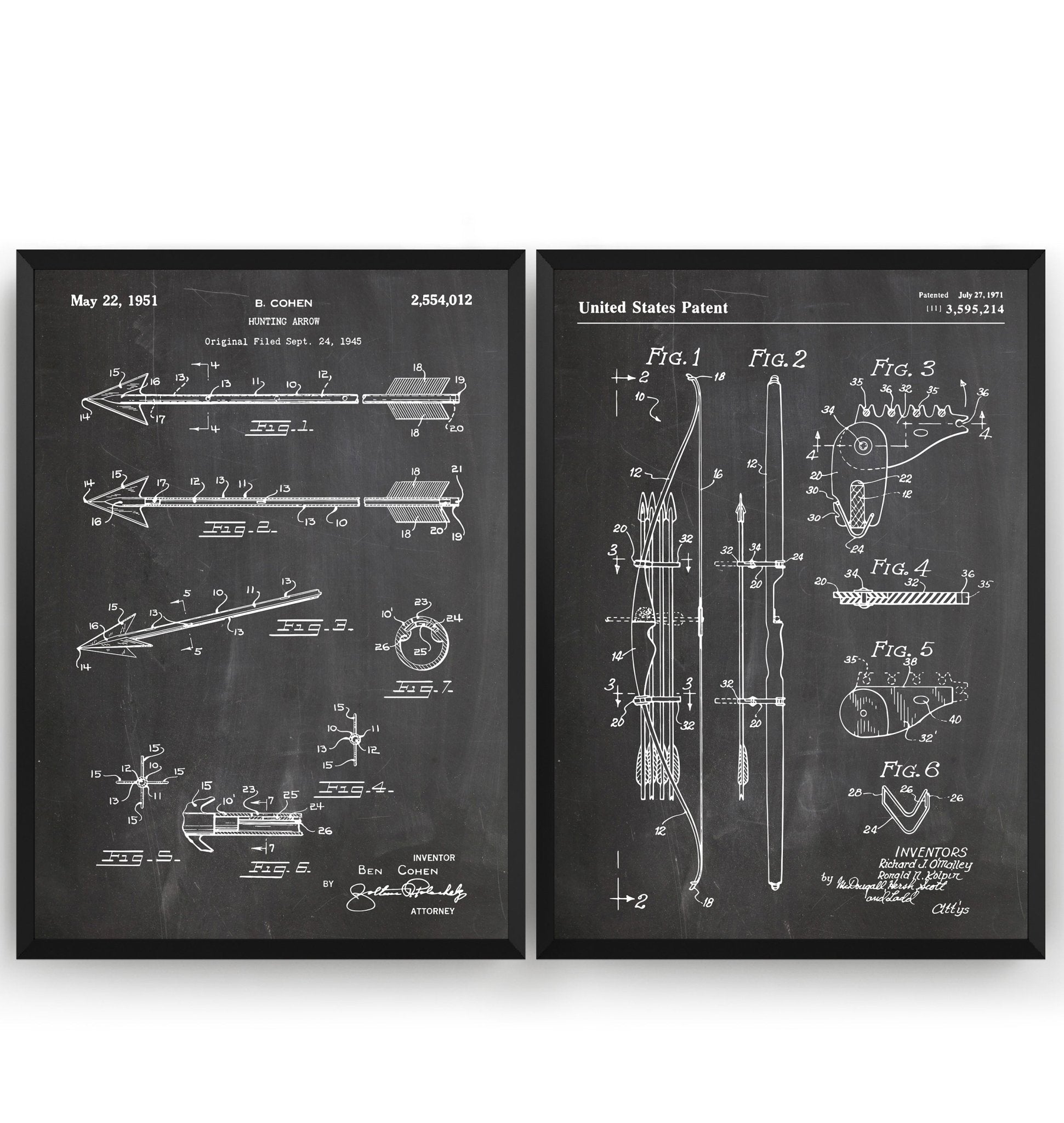 Archery Set Of 2 Patent Prints - Magic Posters