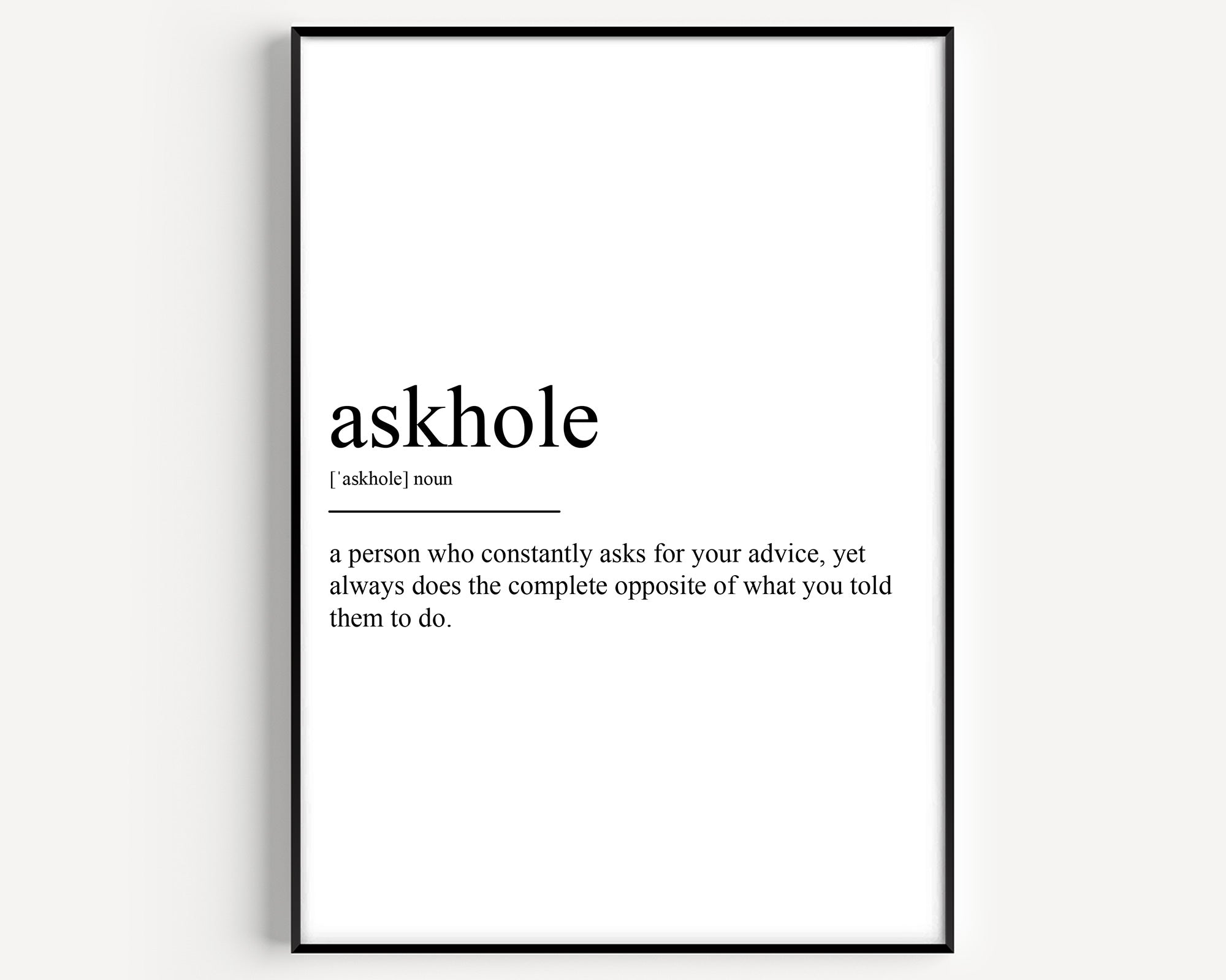 Askhole Definition Print - Magic Posters