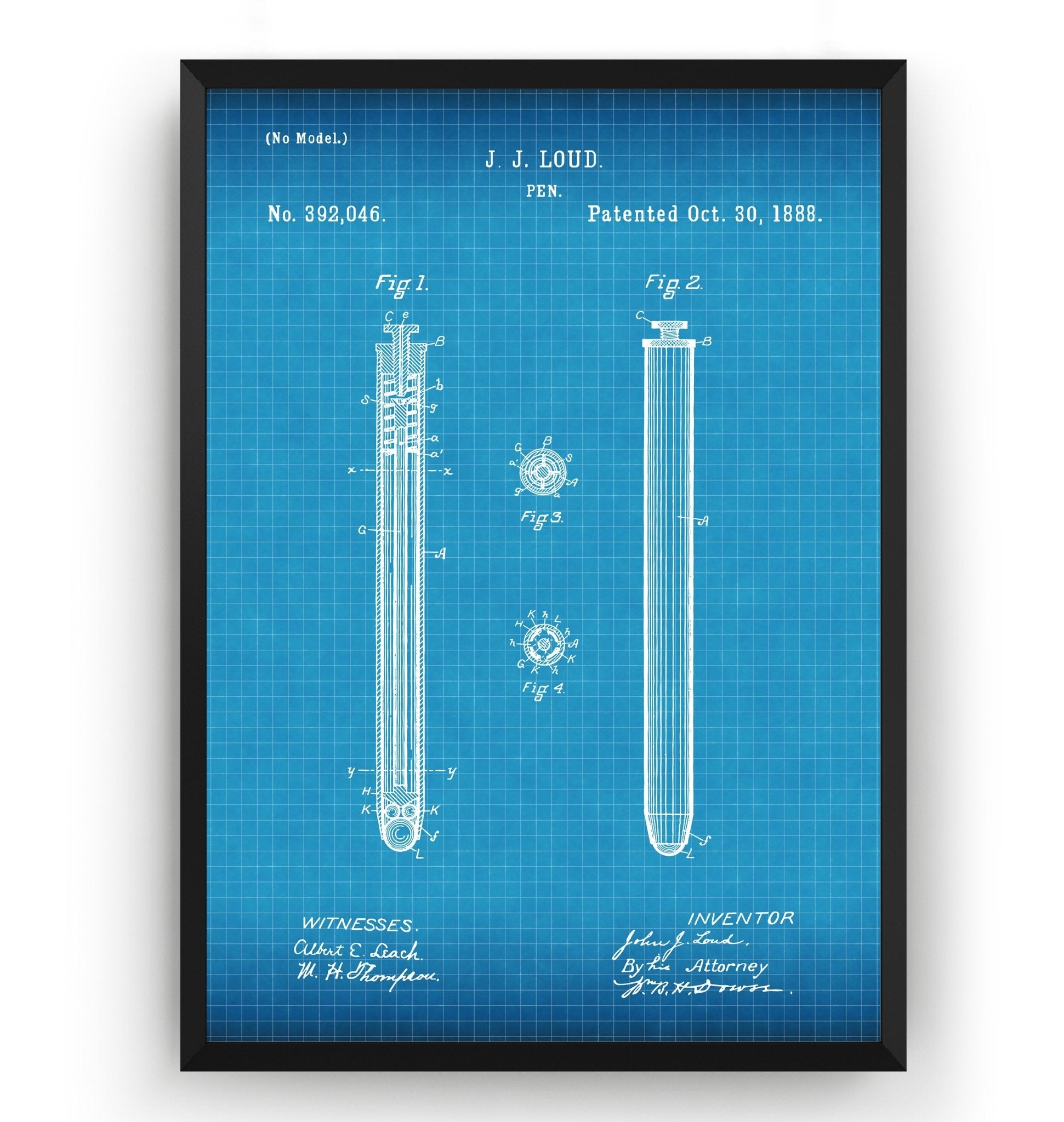 Ballpoint Pen 1888 Patent Print - Magic Posters