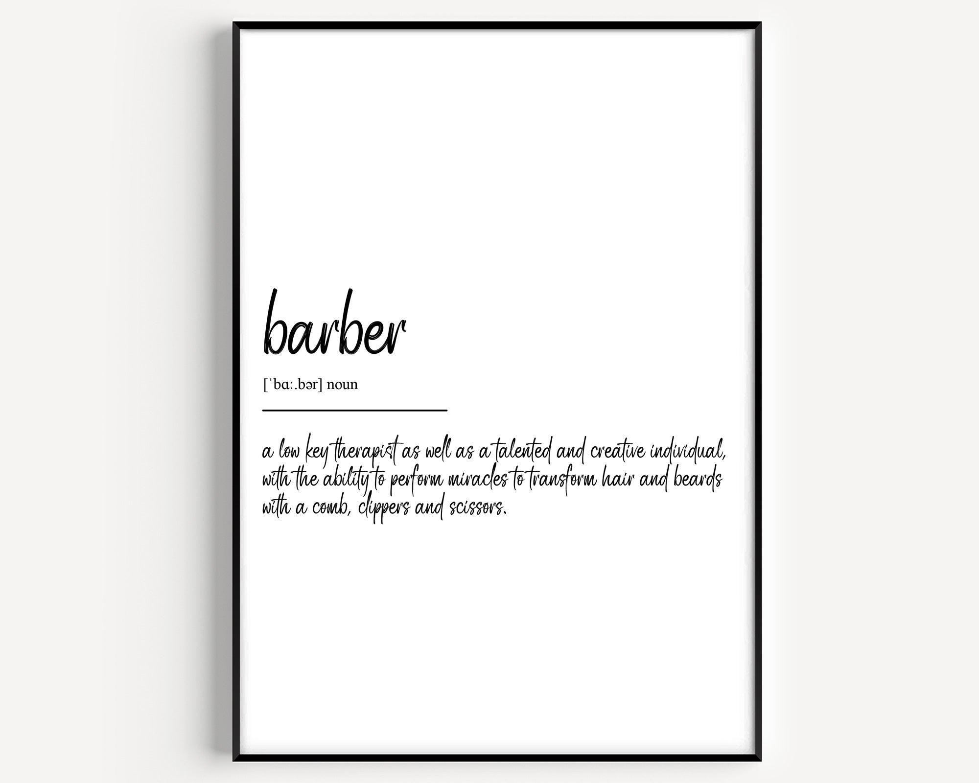 Barber Definition Print - Magic Posters