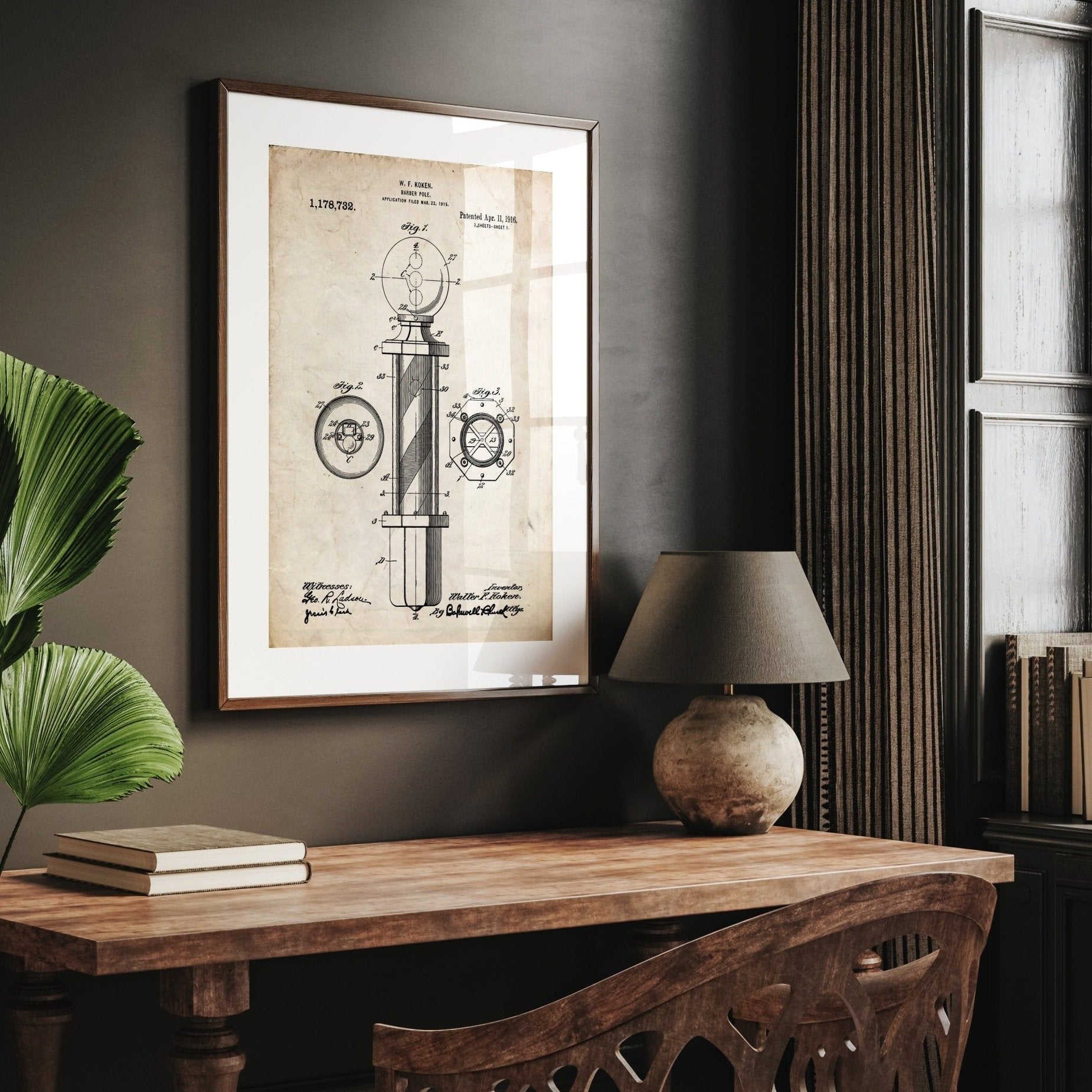 Barbers Pole Patent Print - Magic Posters