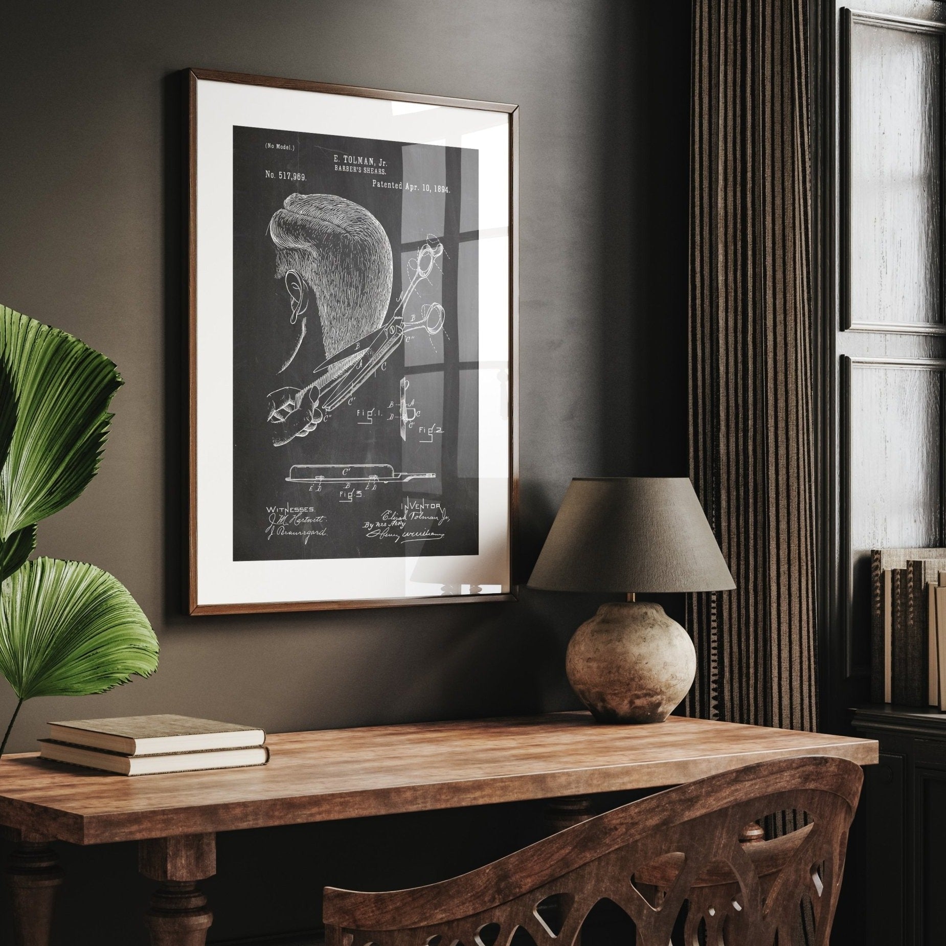 Barbers Shears 1894 Patent Print - Magic Posters