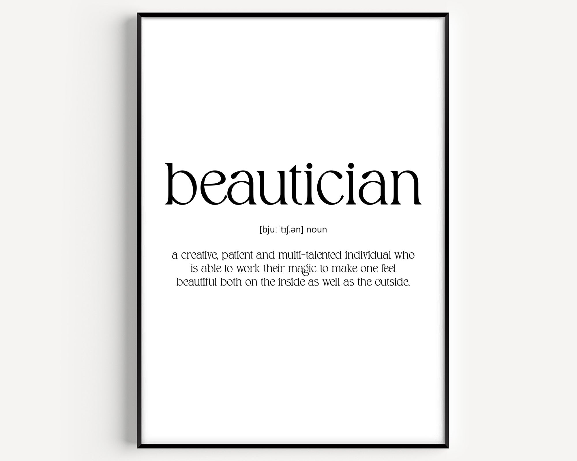 Beautician Definition Print - Magic Posters