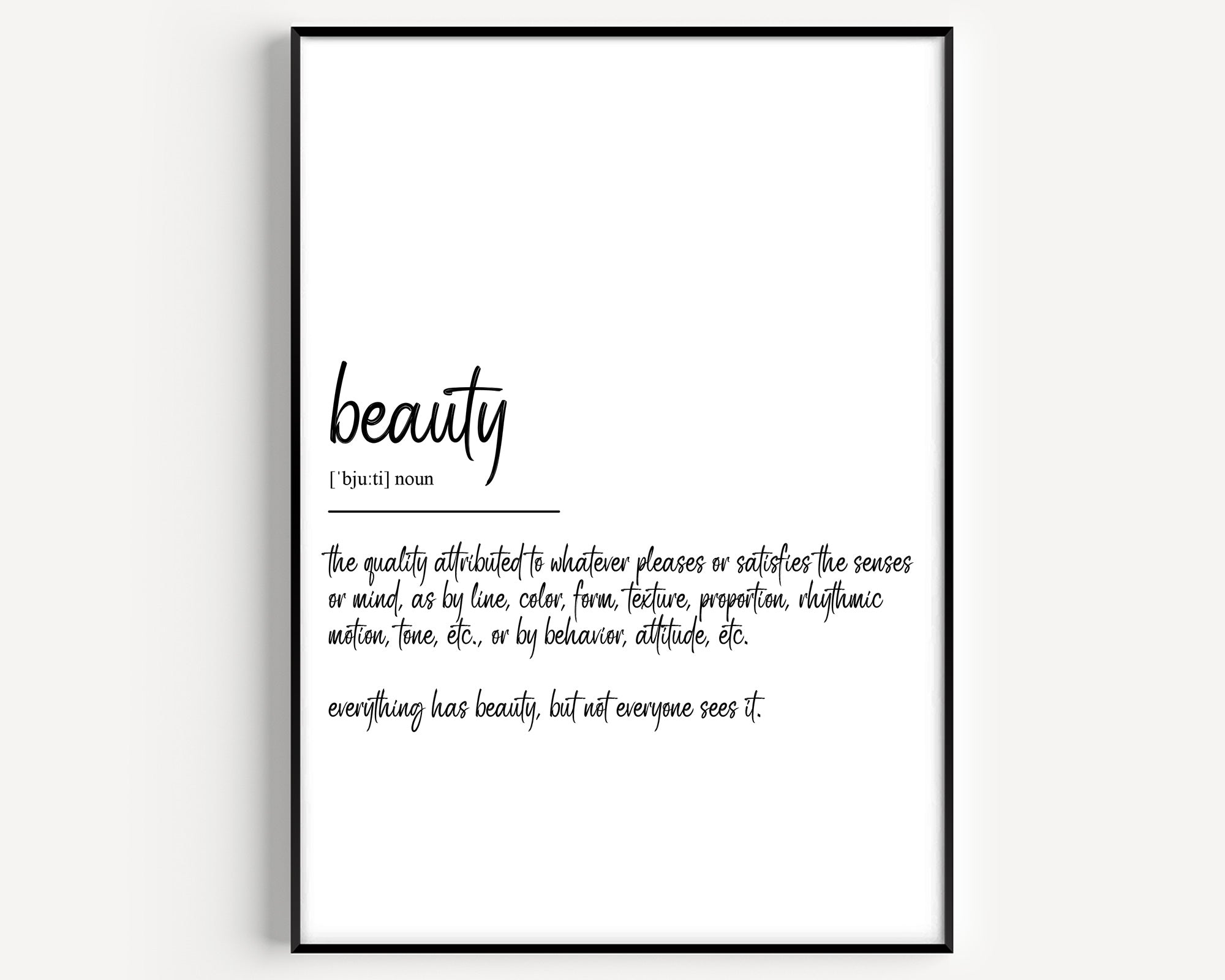 Beauty Definition Print - Magic Posters