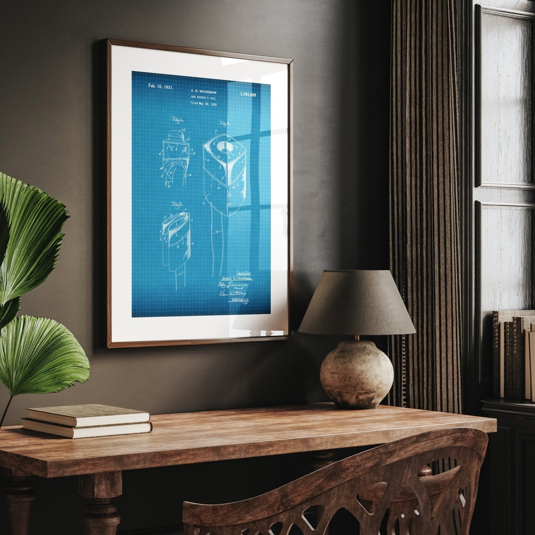 Beekeeper Veil 1931 Patent Print - Magic Posters