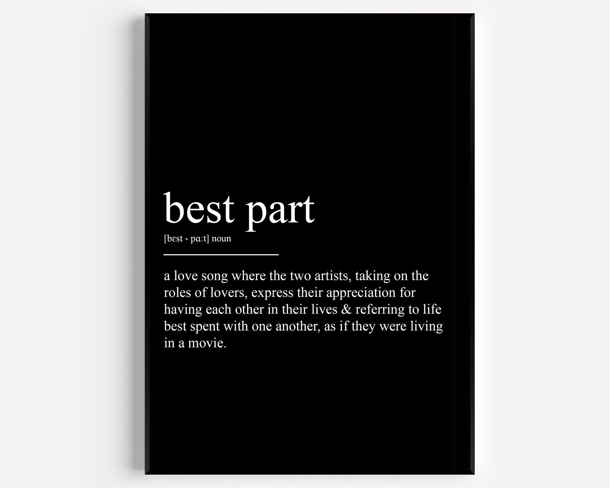 Best Part Definition Print - Magic Posters