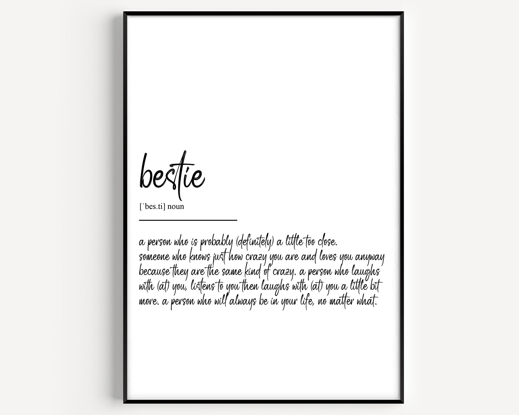 Bestie Definition Print - Magic Posters