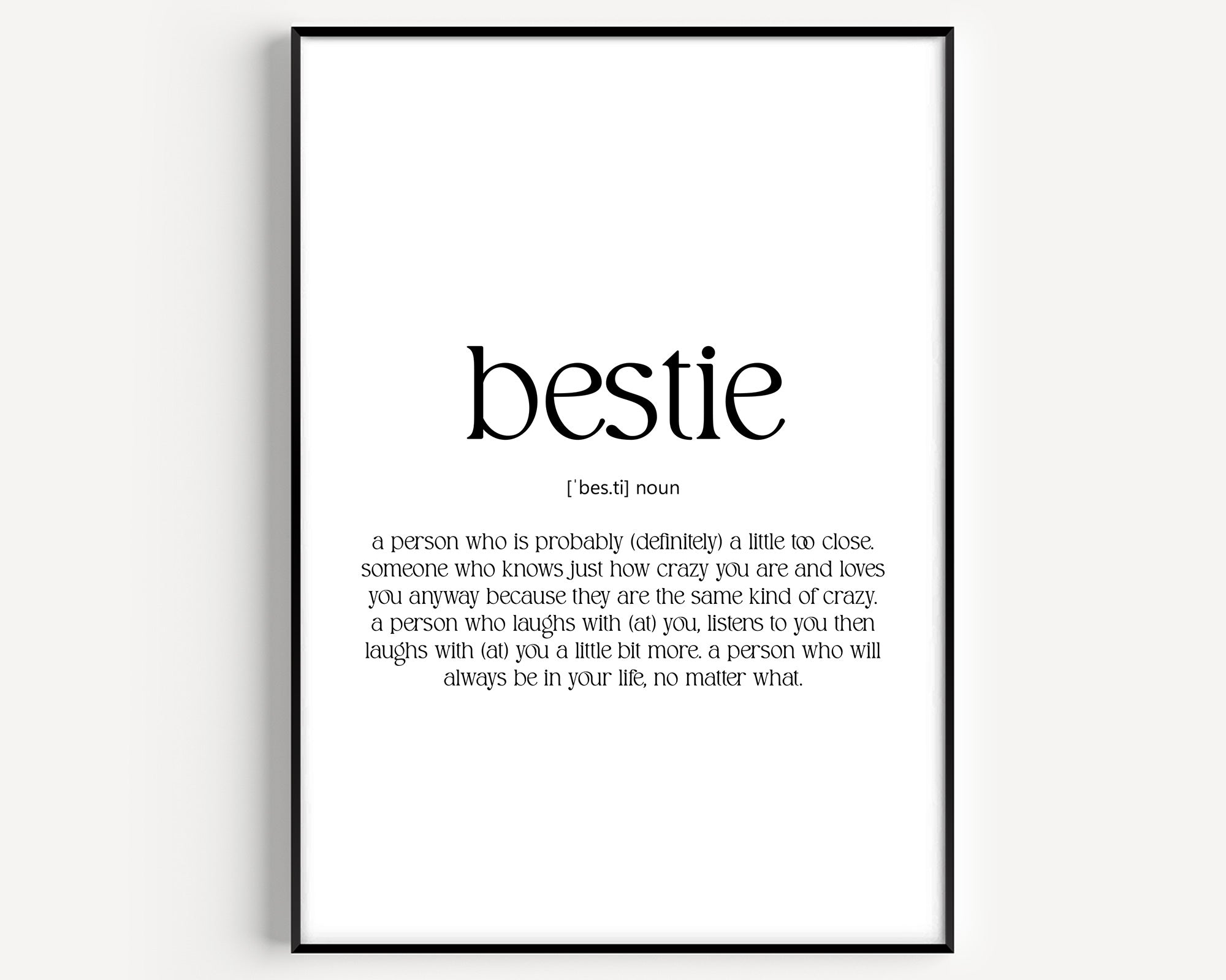 Bestie Definition Print - Magic Posters