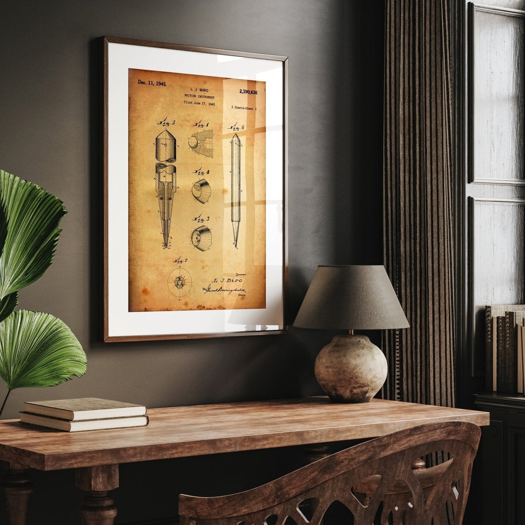 Biro Ballpoint Pen 1945 Patent Print - Magic Posters