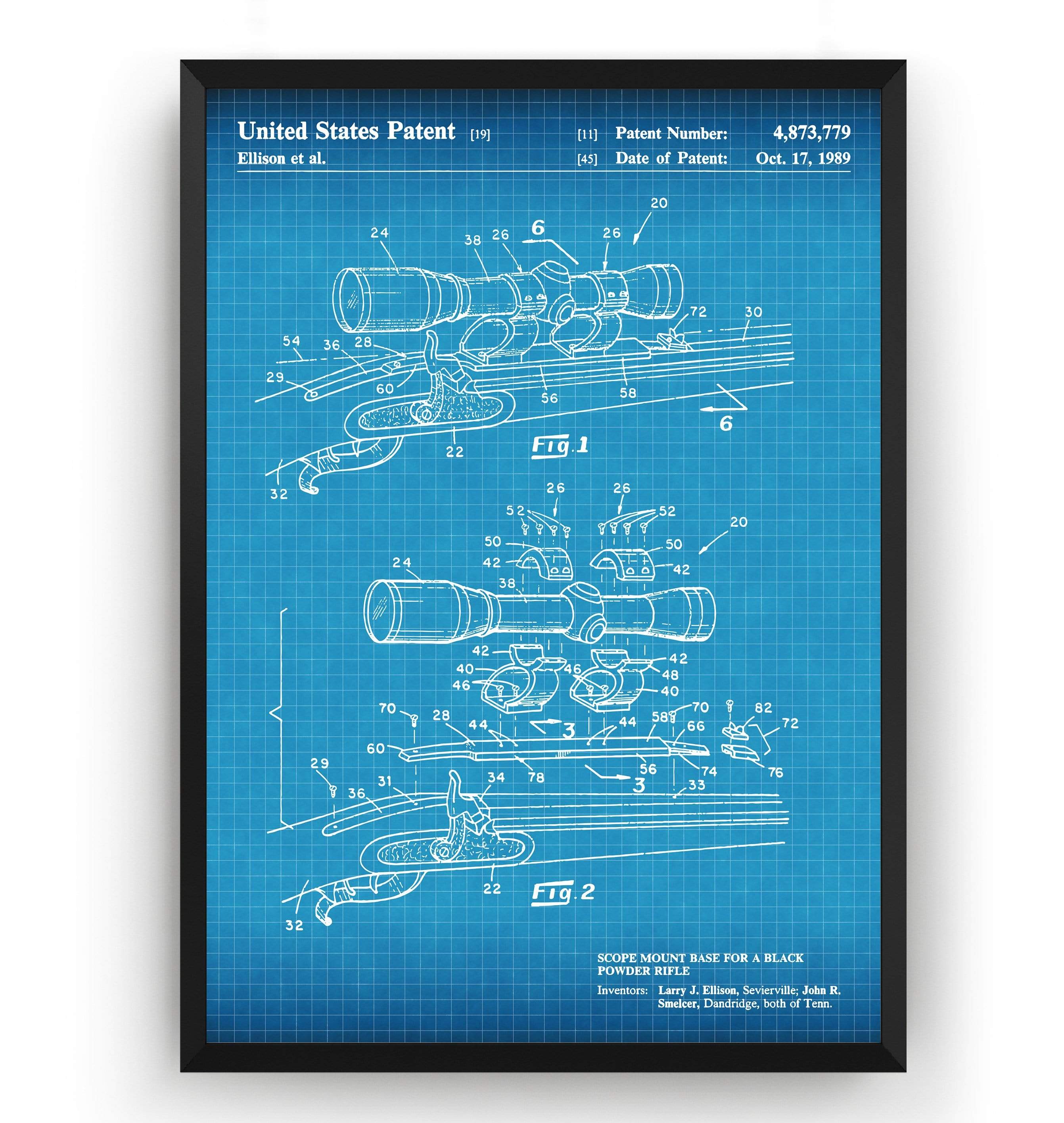 Black Powder Rifle Scope 1989 Patent Print - Magic Posters