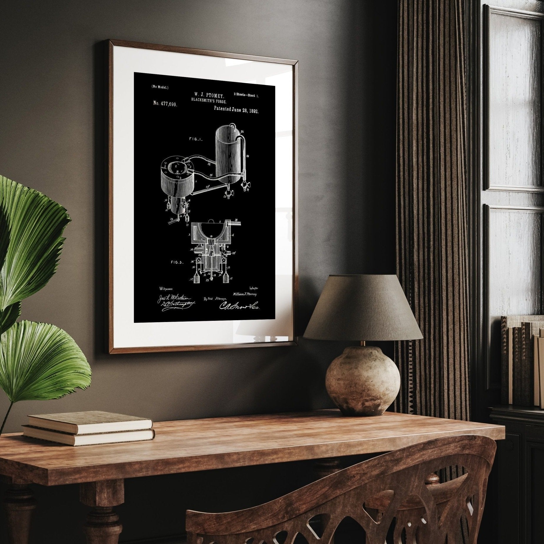 Blacksmith Forge 1892 Patent Print - Magic Posters