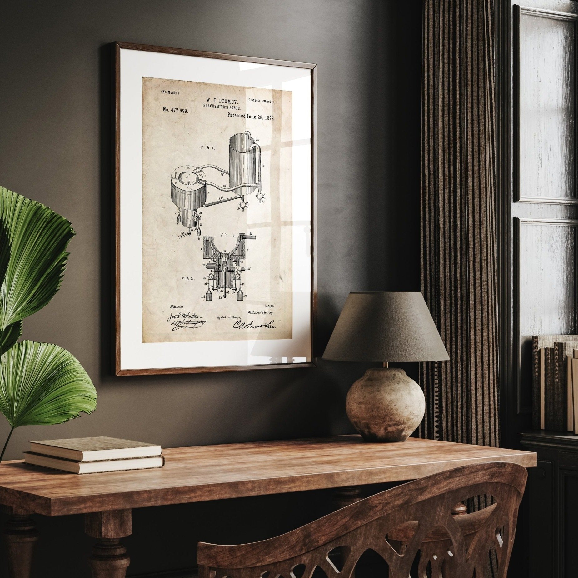 Blacksmith Forge 1892 Patent Print - Magic Posters